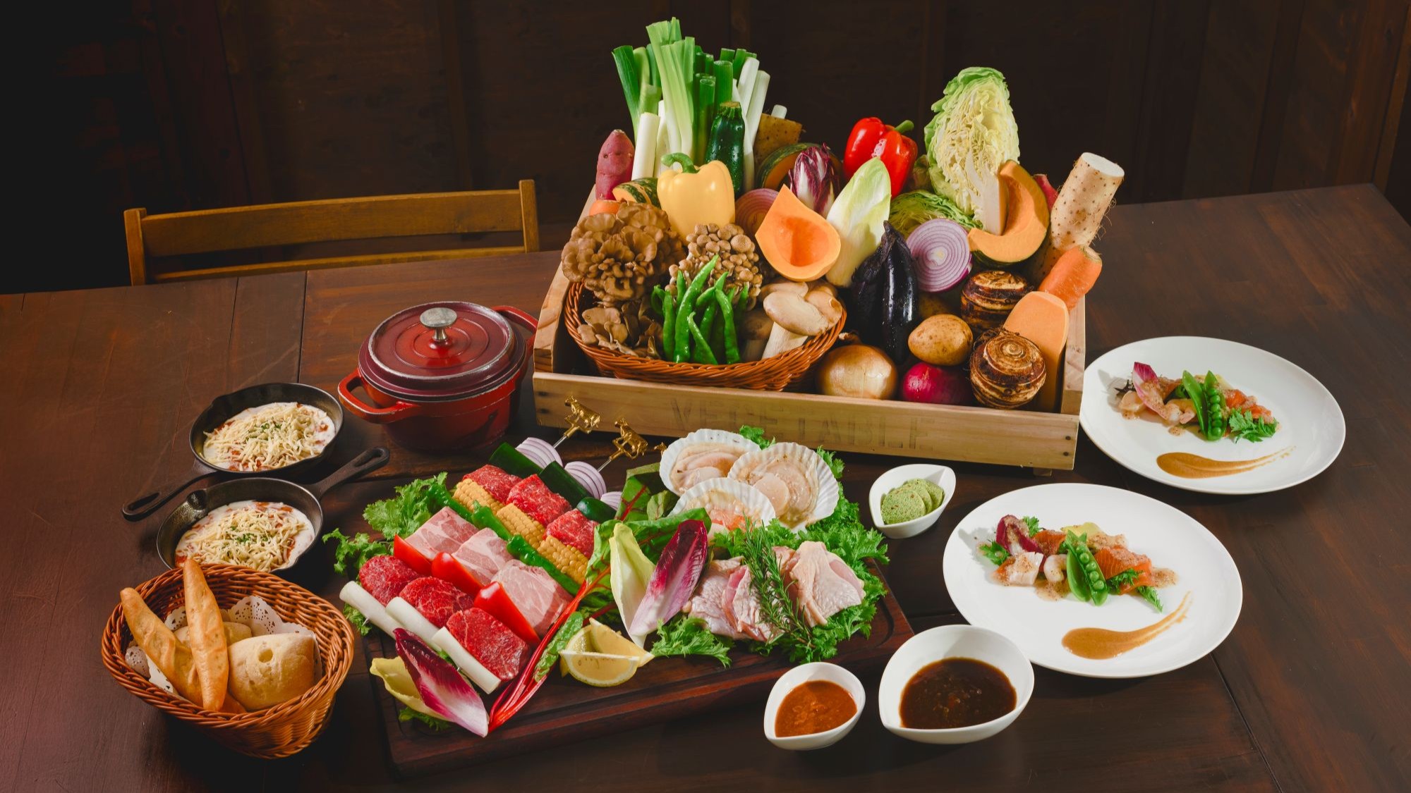 那須高原和牛を盛り込んだBBQコース(マルシェ)