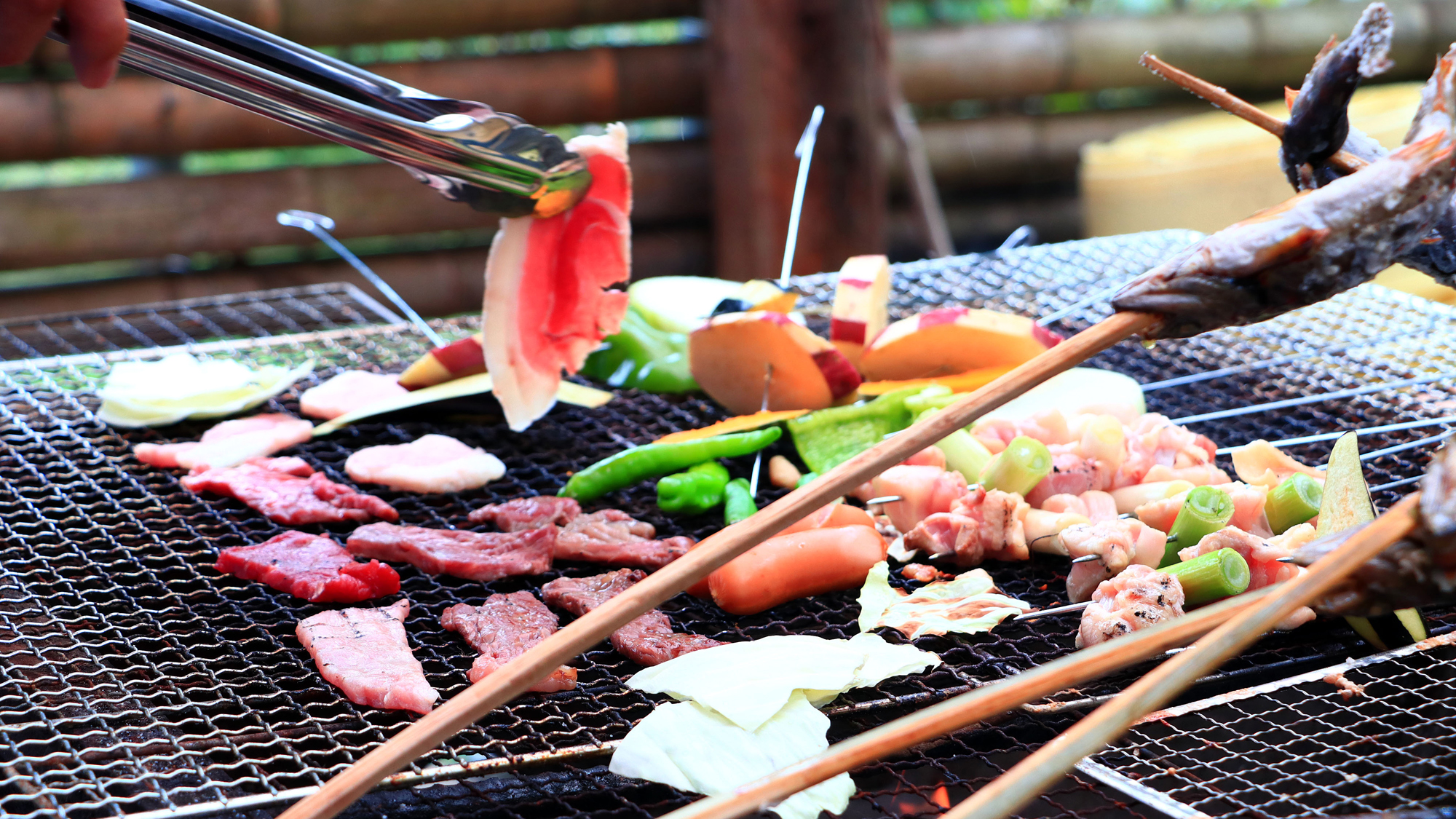 【BBQ】大自然の中で食べるお肉と野菜は格別！