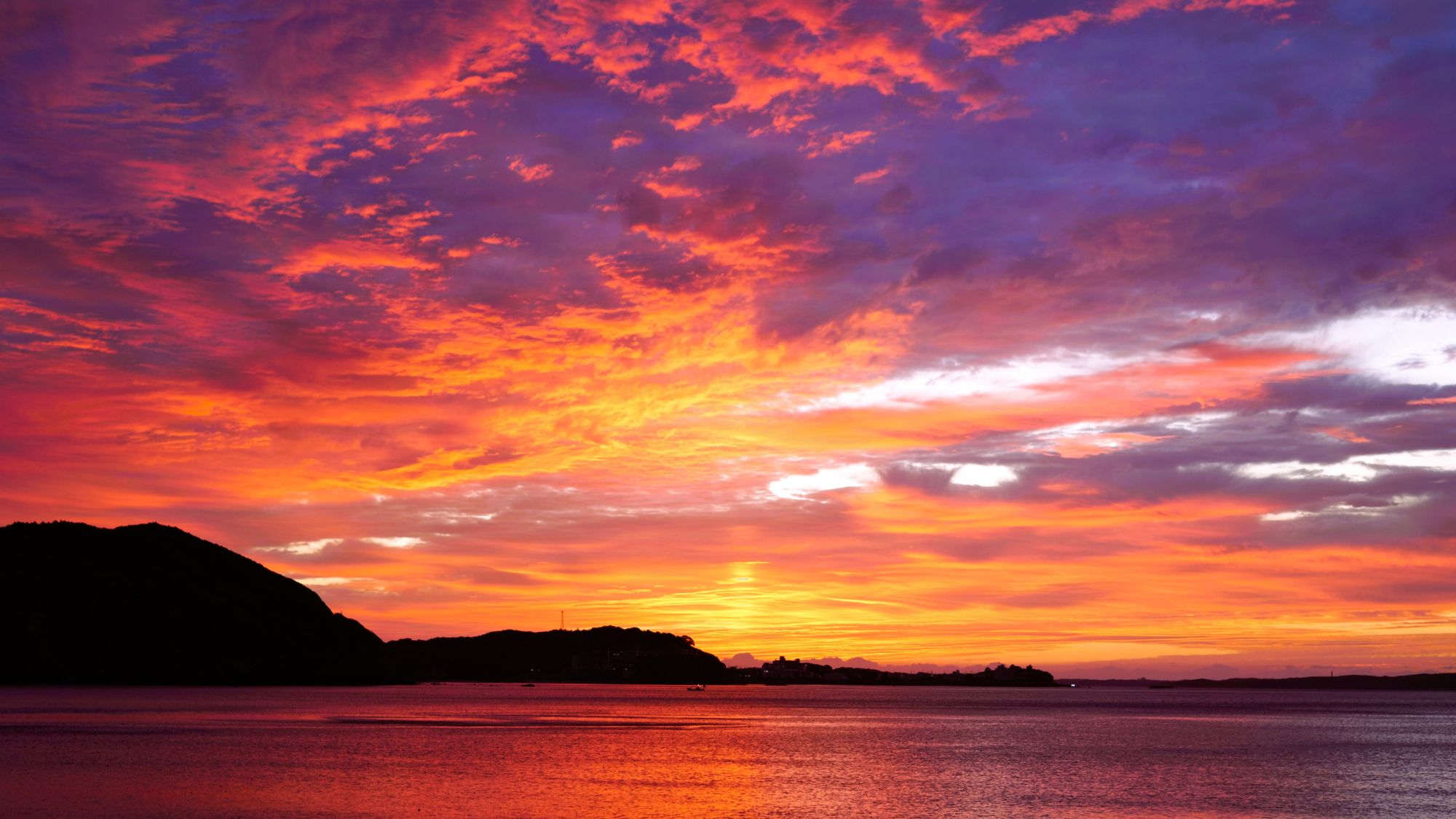 田曾白浜リゾートから見える夕日