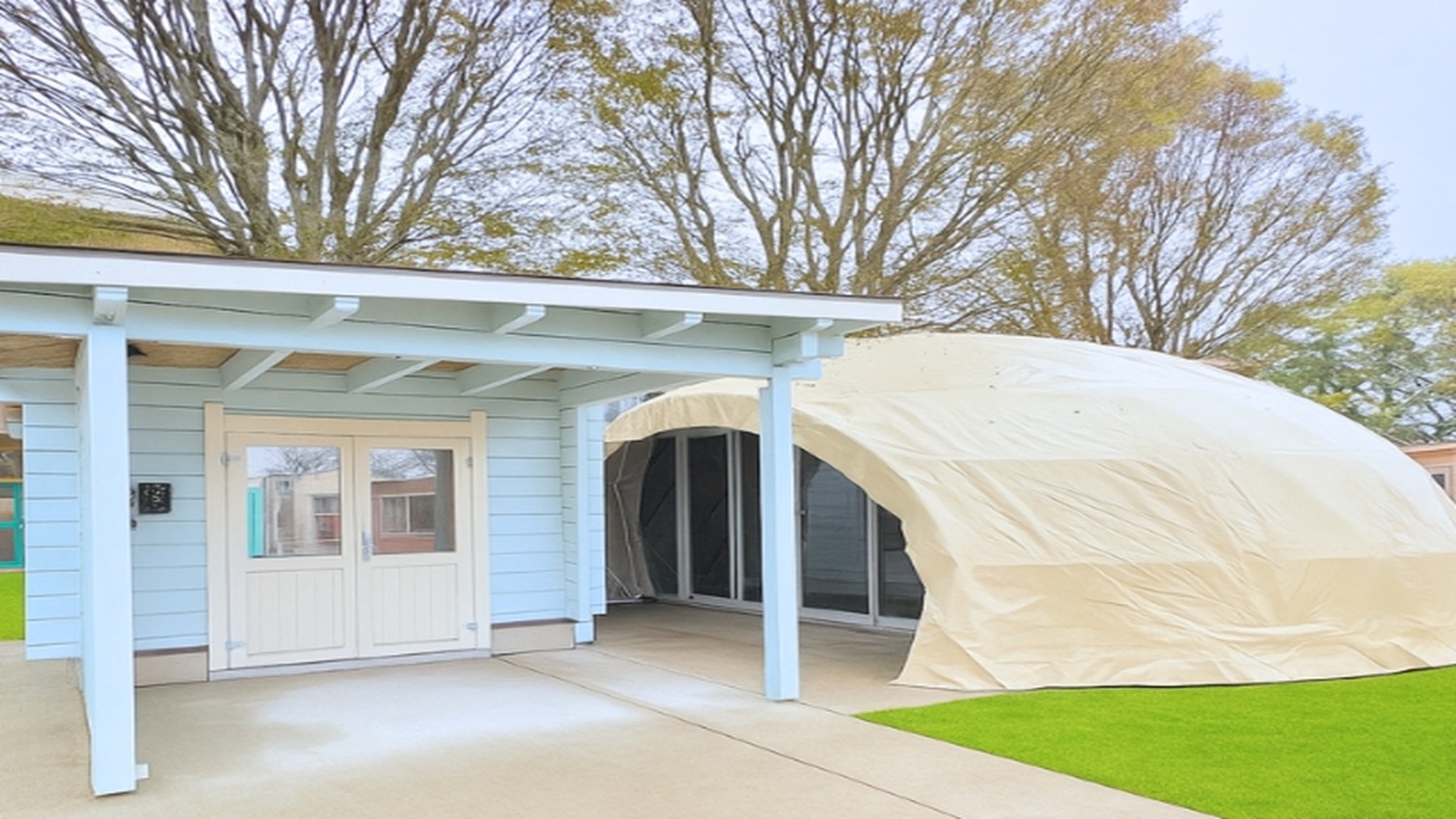 ファミリードームワイドテント　専用BBQハウス付