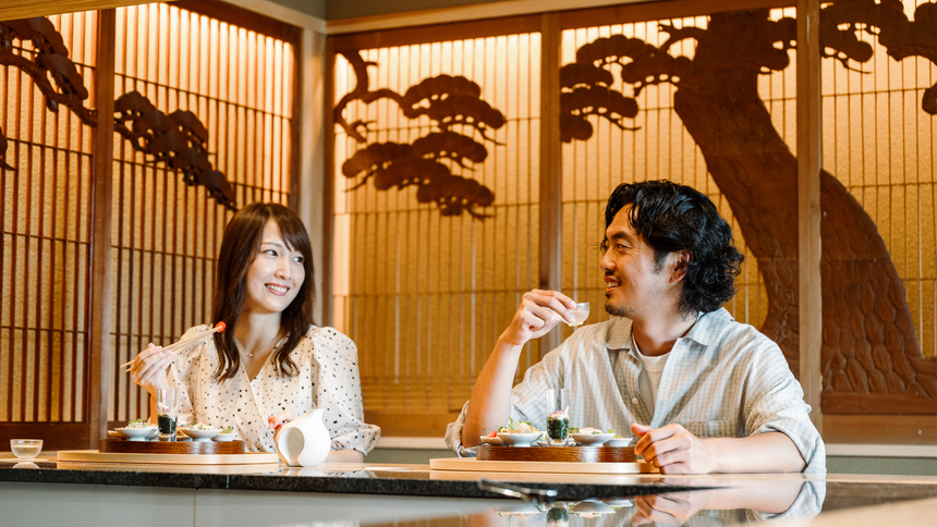 ＜一周年記念プラン＞「オールインクルーシブ＆炭焼カウンター会席」が5，000円引き！(2食付)