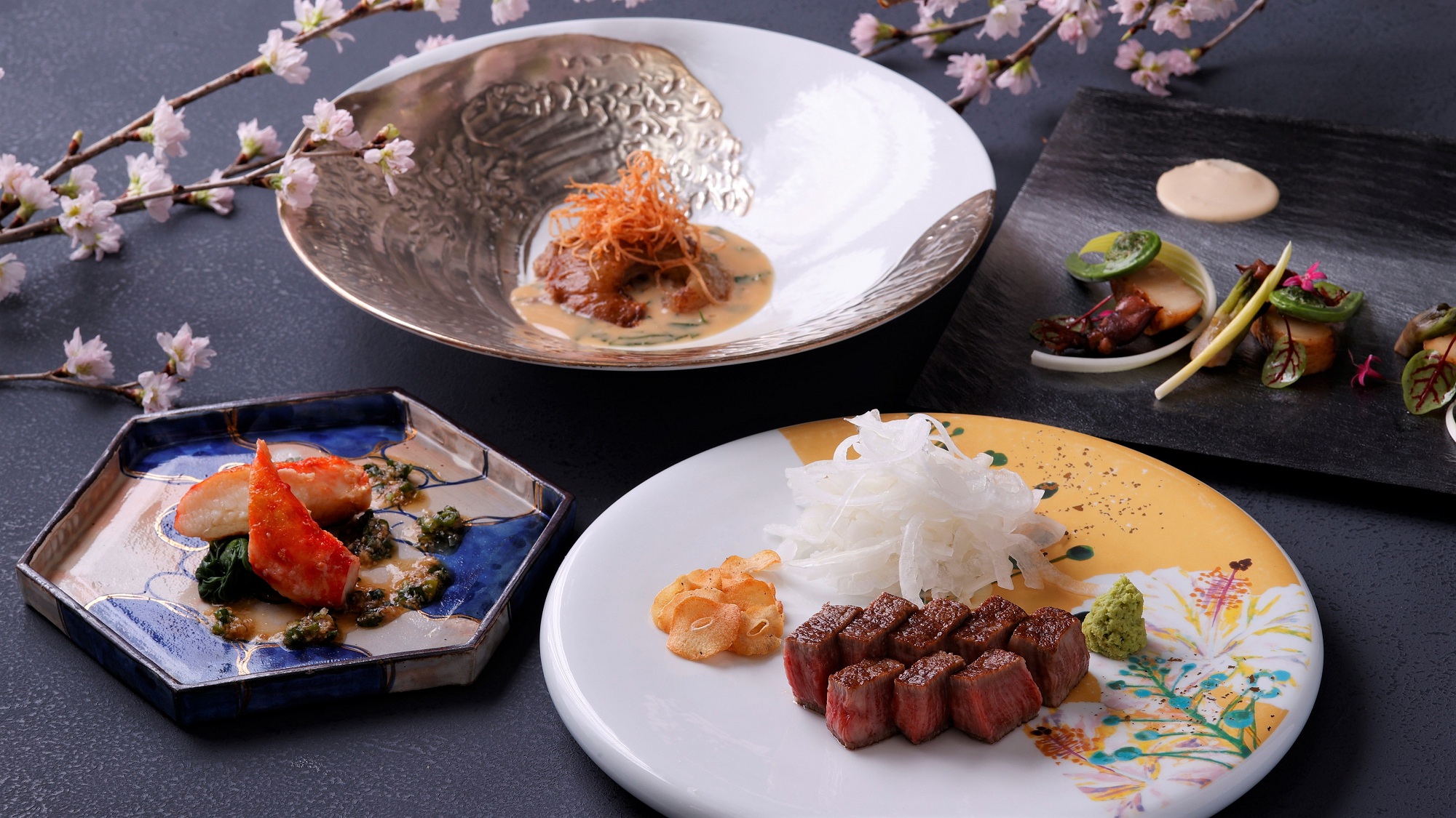 鉄板焼「華暦」のコース【澄明】　3月17日～5月25日まで提供予定　※イメージ