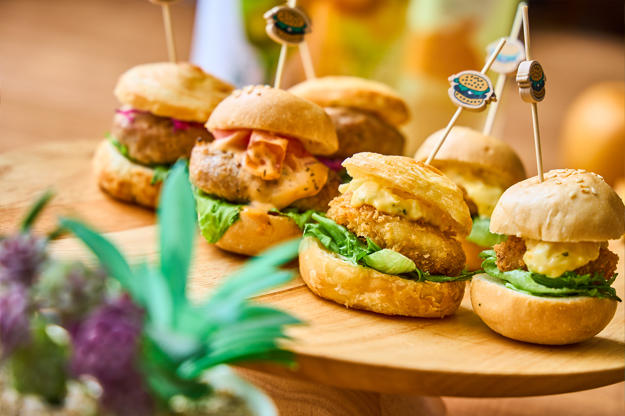 【夕食】お子様に人気のミニハンバーガー