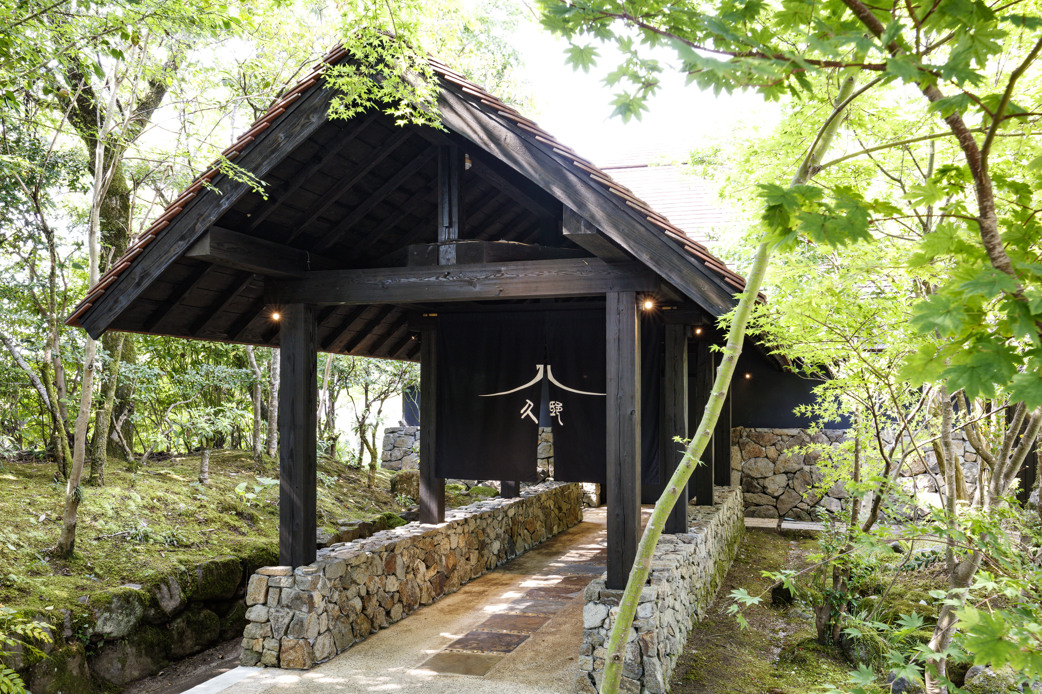 四季とともに木々の表情が変わるエントランス