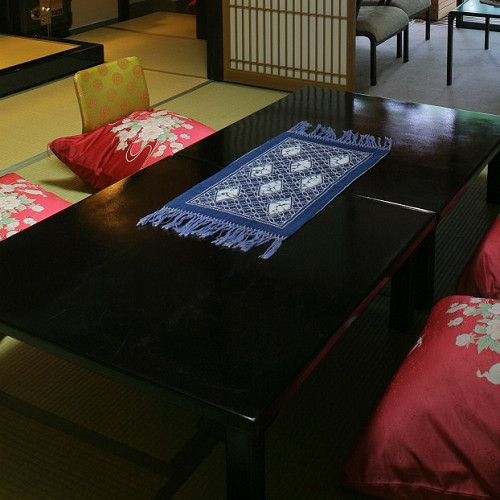 Example of a guest room: 12 tatami mats, with bathroom and toilet.