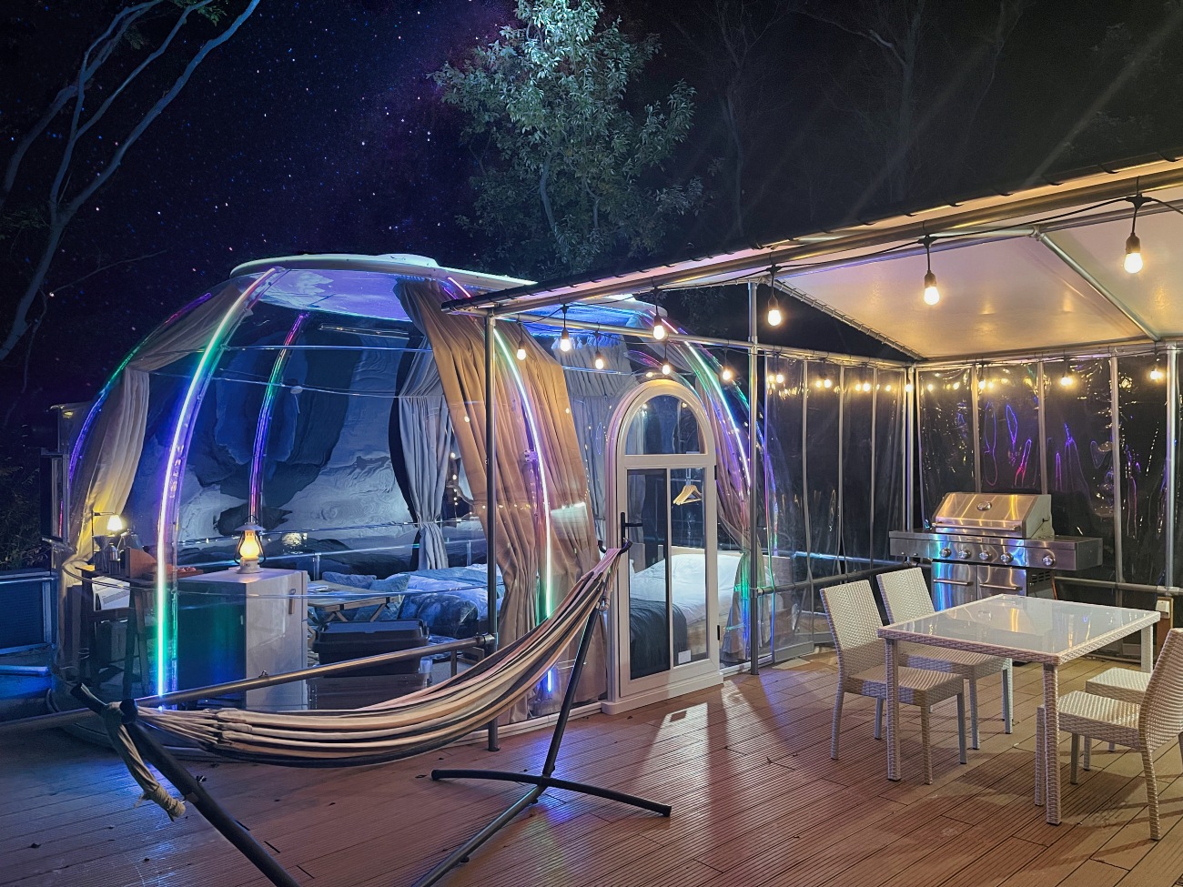 オーバルクリアドームテント