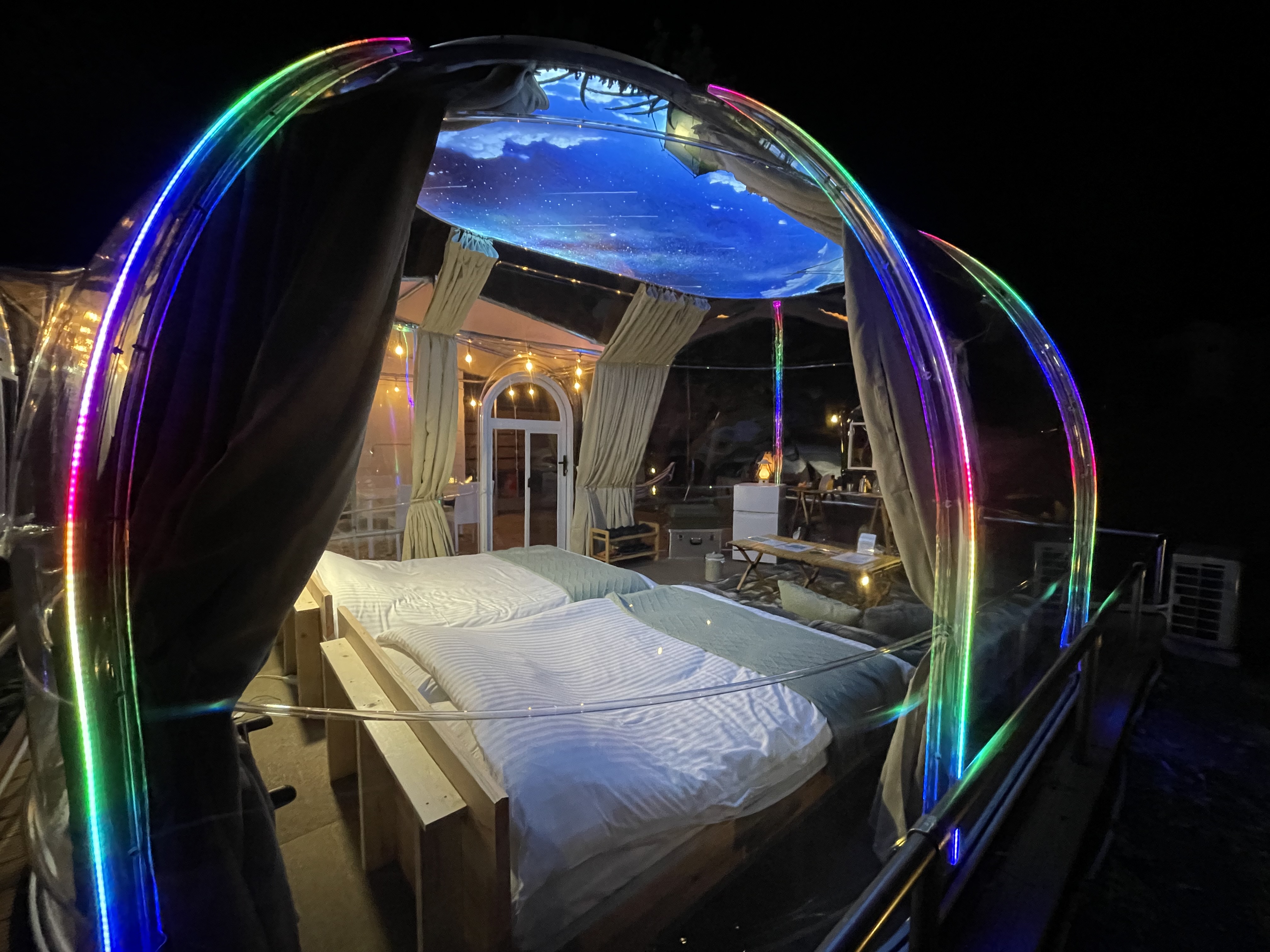 オーバルクリアドームテント