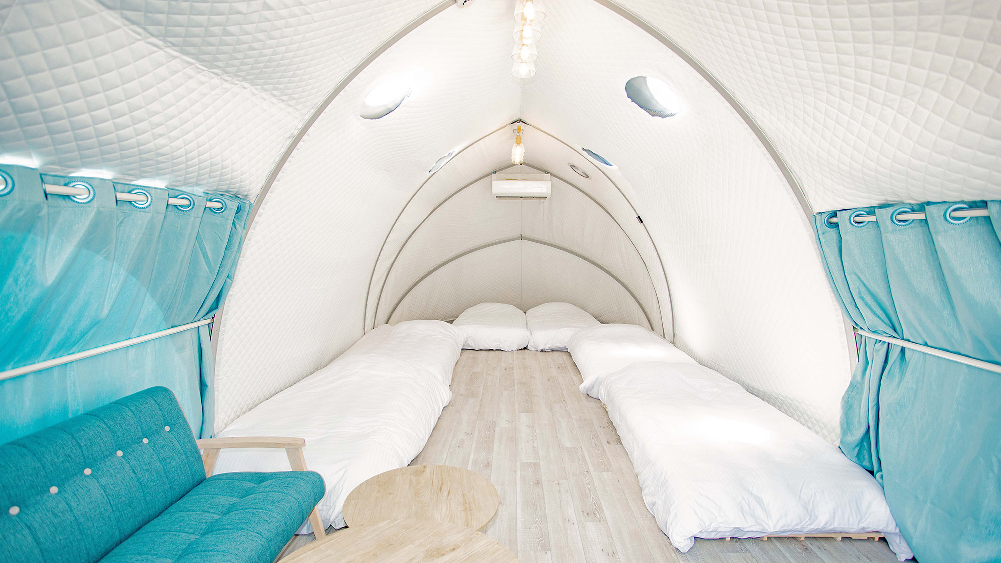 ・【グループドーム】最大6名宿泊可能なドームテント。大人数のグループ様も歓迎です