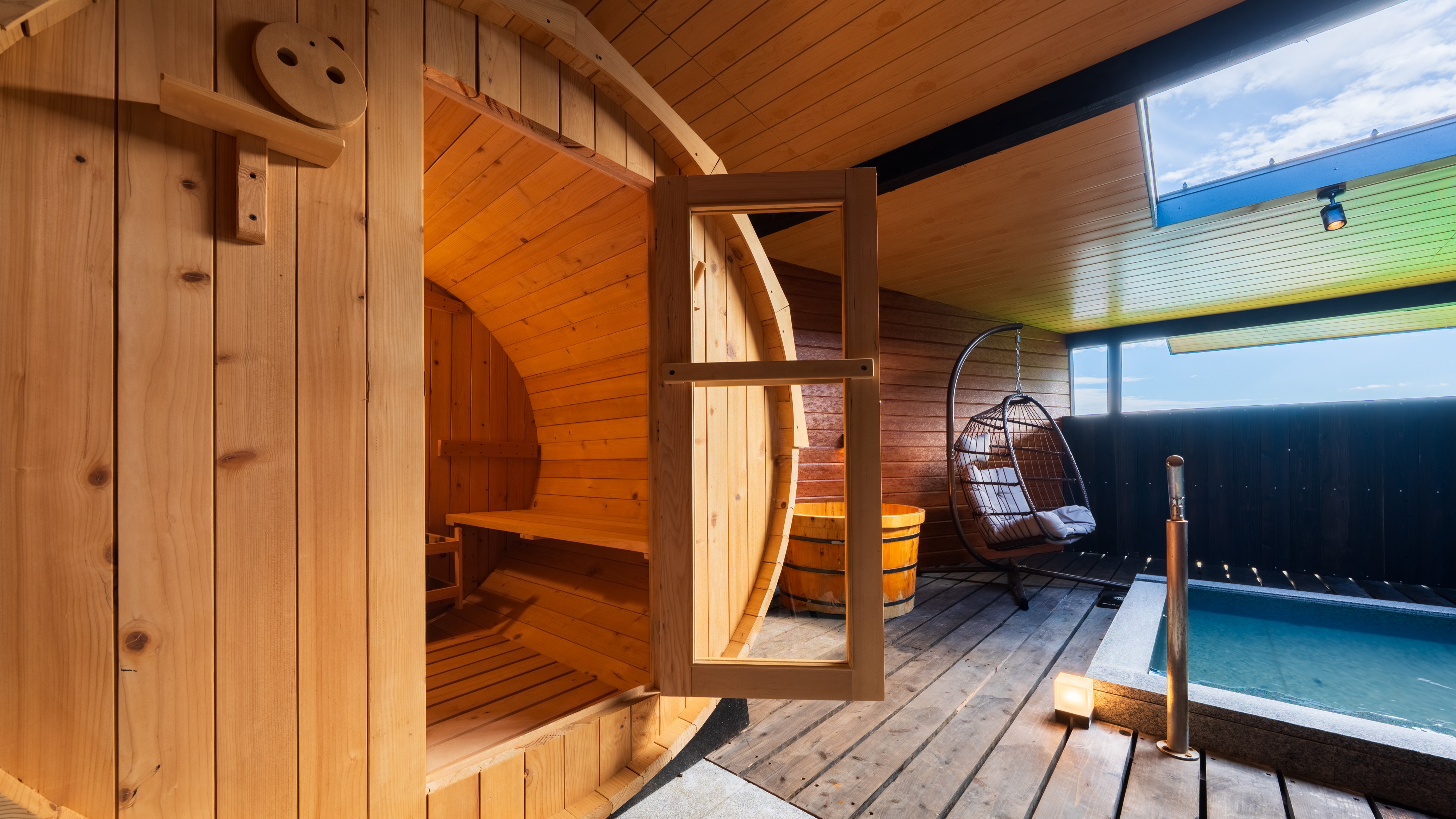 【スタンダードヴィラ／洋室／2ベッド】温泉・低温バレルサウナ付