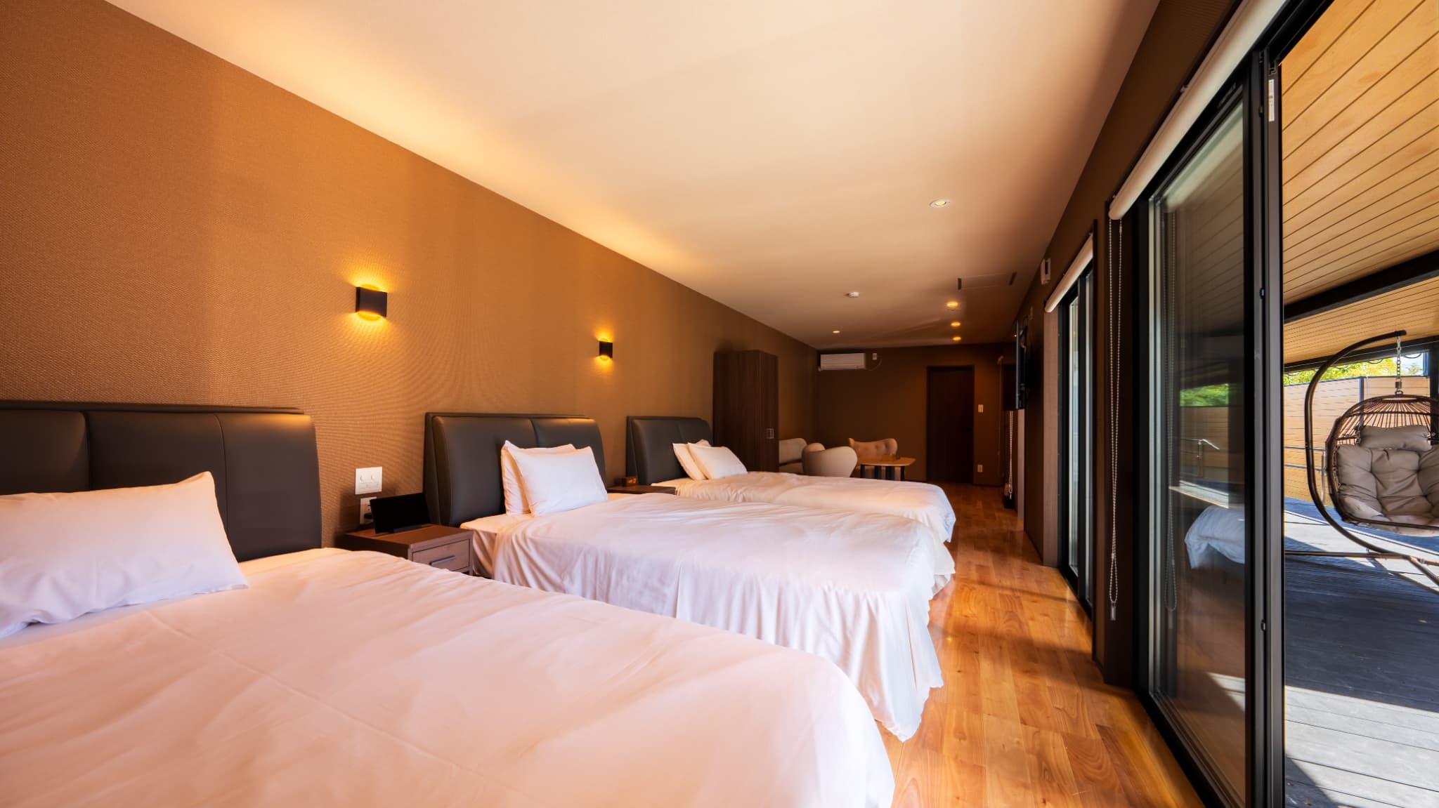 【スタンダードヴィラ／洋室／3ベッド】眺望なし