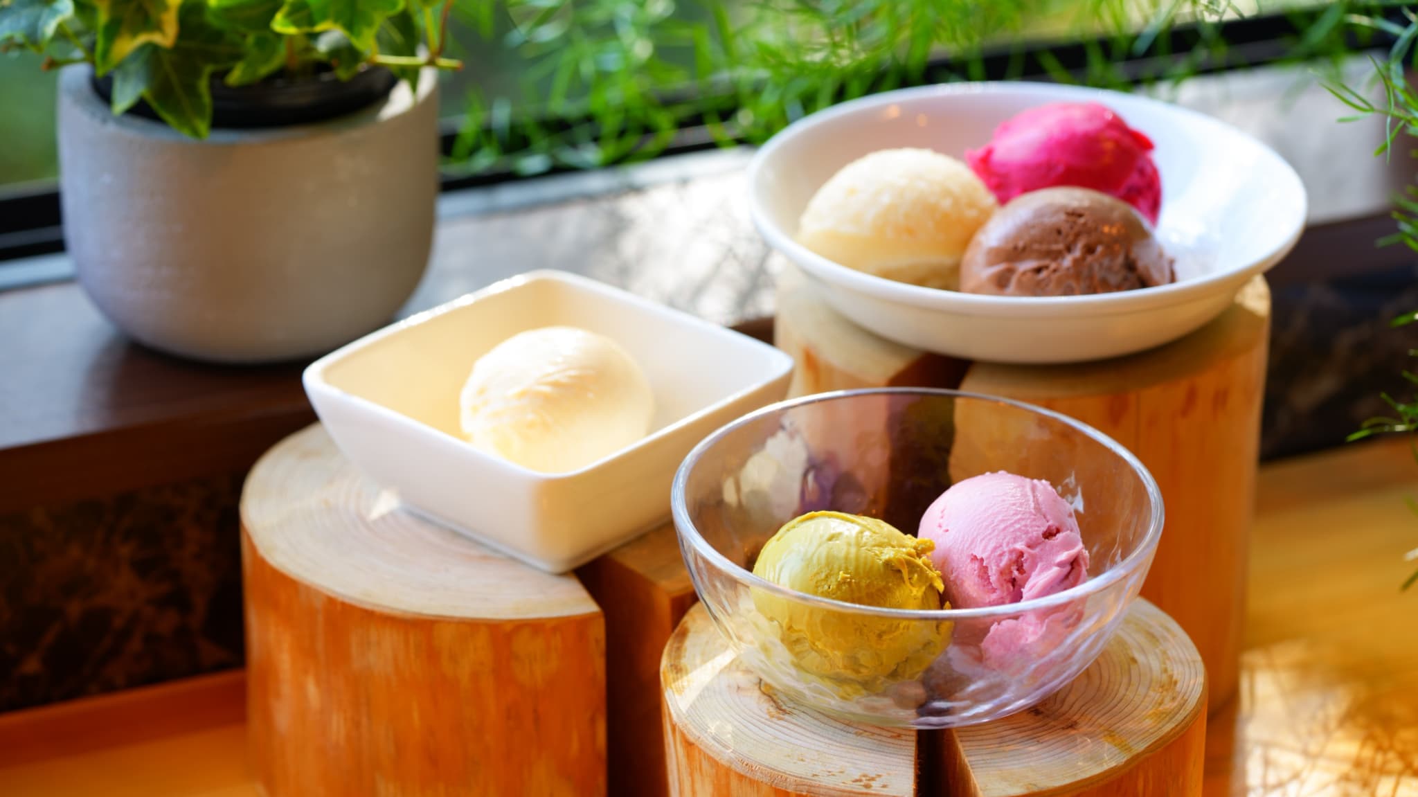 パティシエオリジナルのジェラートも無料／一例 