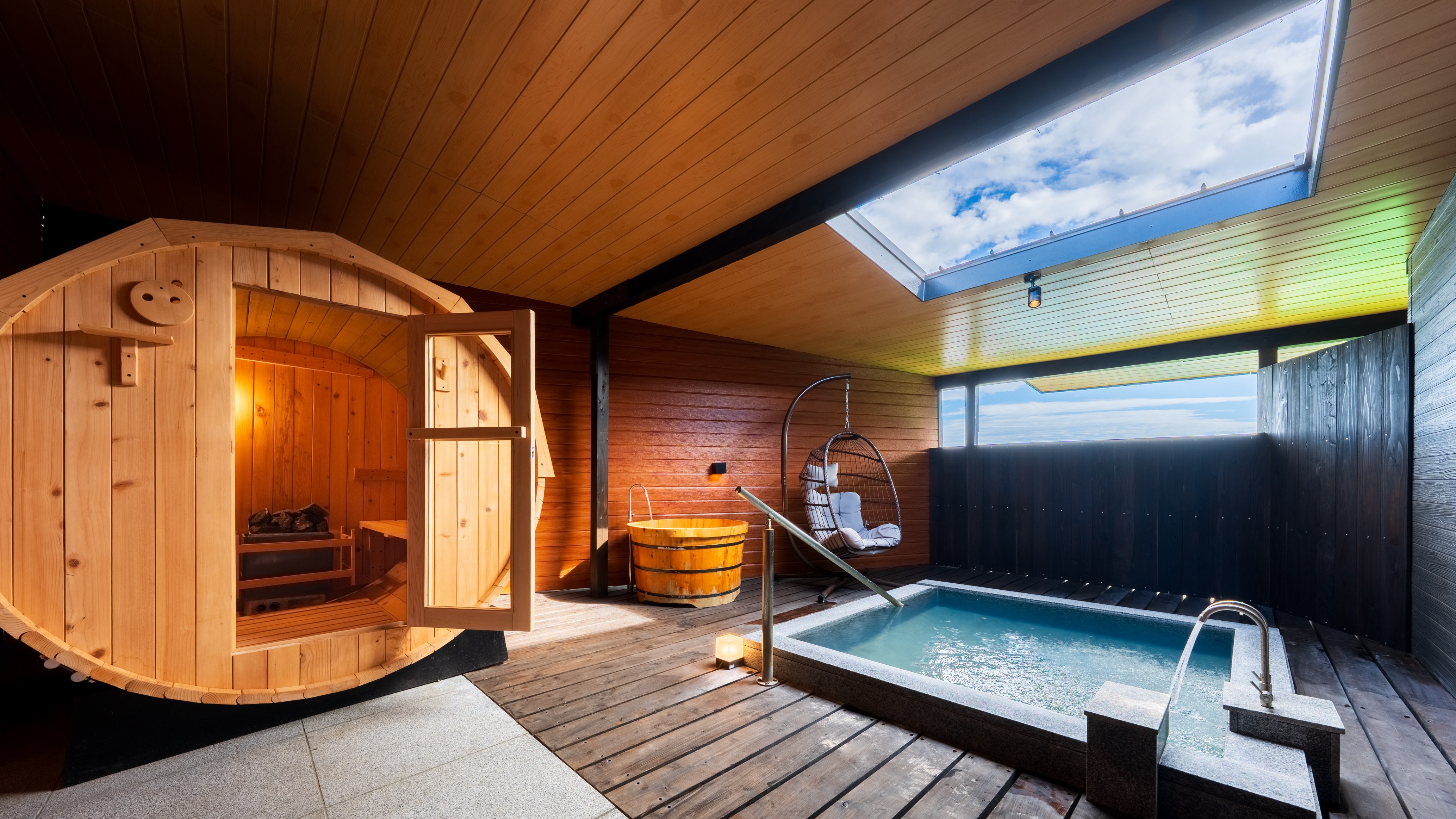 【スタンダードヴィラ／洋室／2ベッド】温泉・低温バレルサウナ付