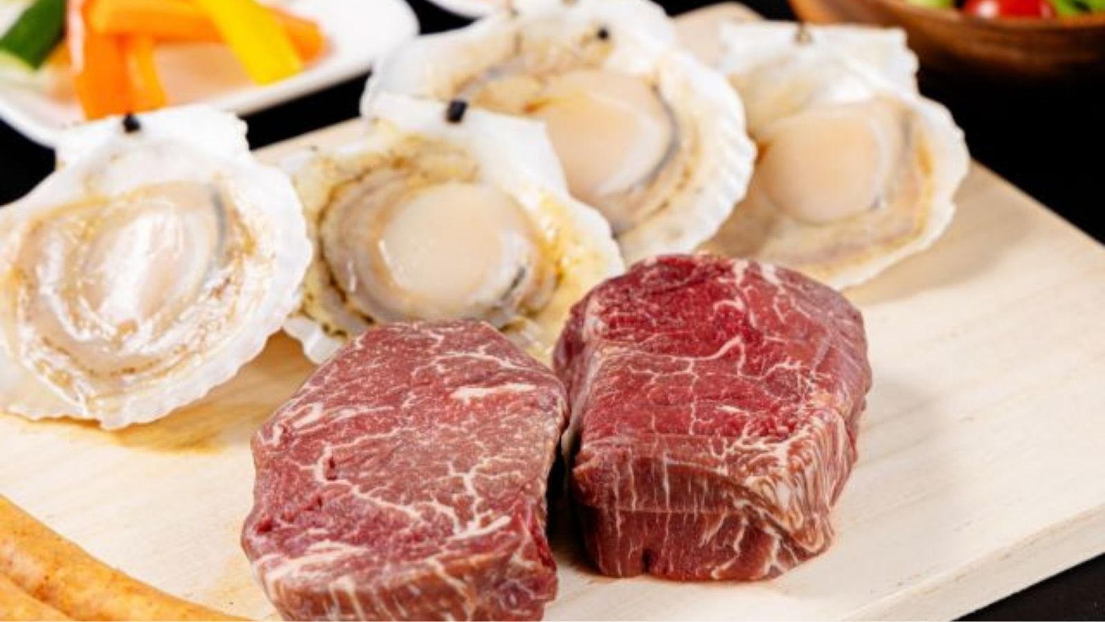 静岡牛 葵ヒレと海鮮BBQ （オプション選択）