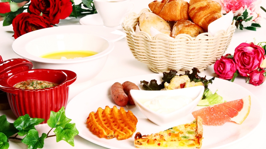 朝食◆洋食ワンプレートとスープ、パンをご提供します
