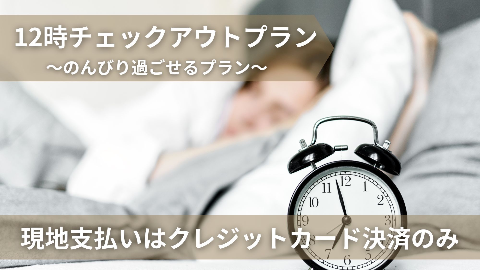 １２時チェックアウトプラン／※現地払いは「クレジットカード決済」のみ可能※