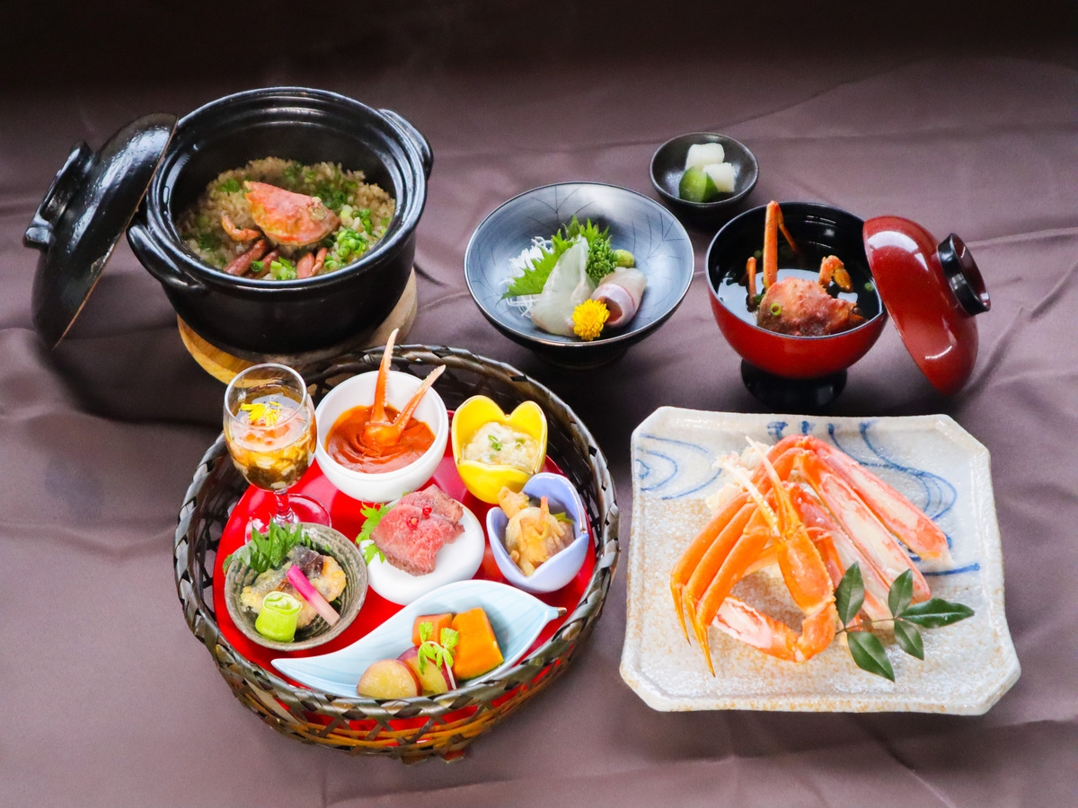 【デイユース】休憩｜貸切個室｜温泉入浴｜かに御膳（茹で蟹・蟹飯）