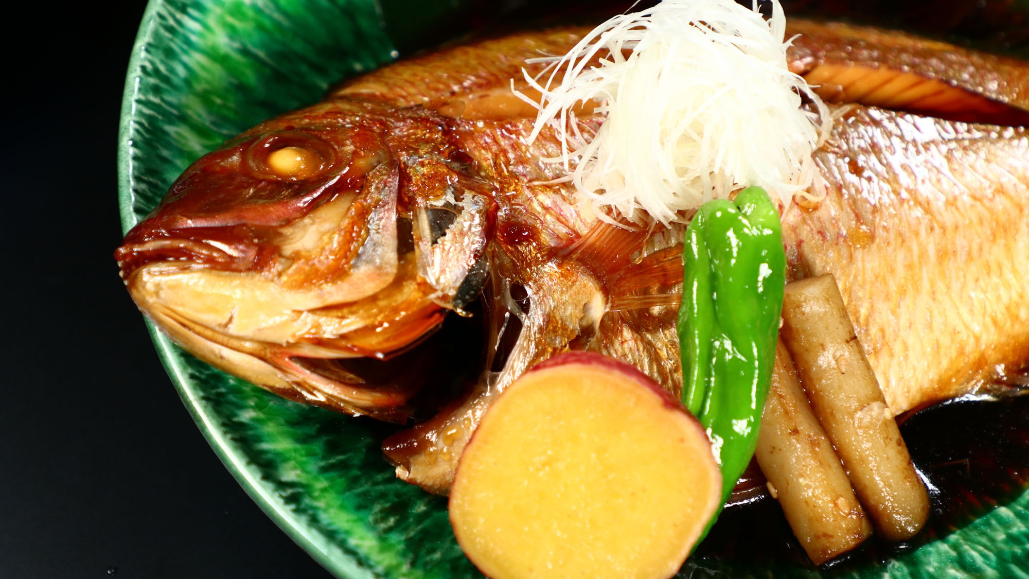 【2食付】宇津江荘の定番♪旬魚お造り＆姿魚料理・海鮮陶板焼を味わう海鮮コース