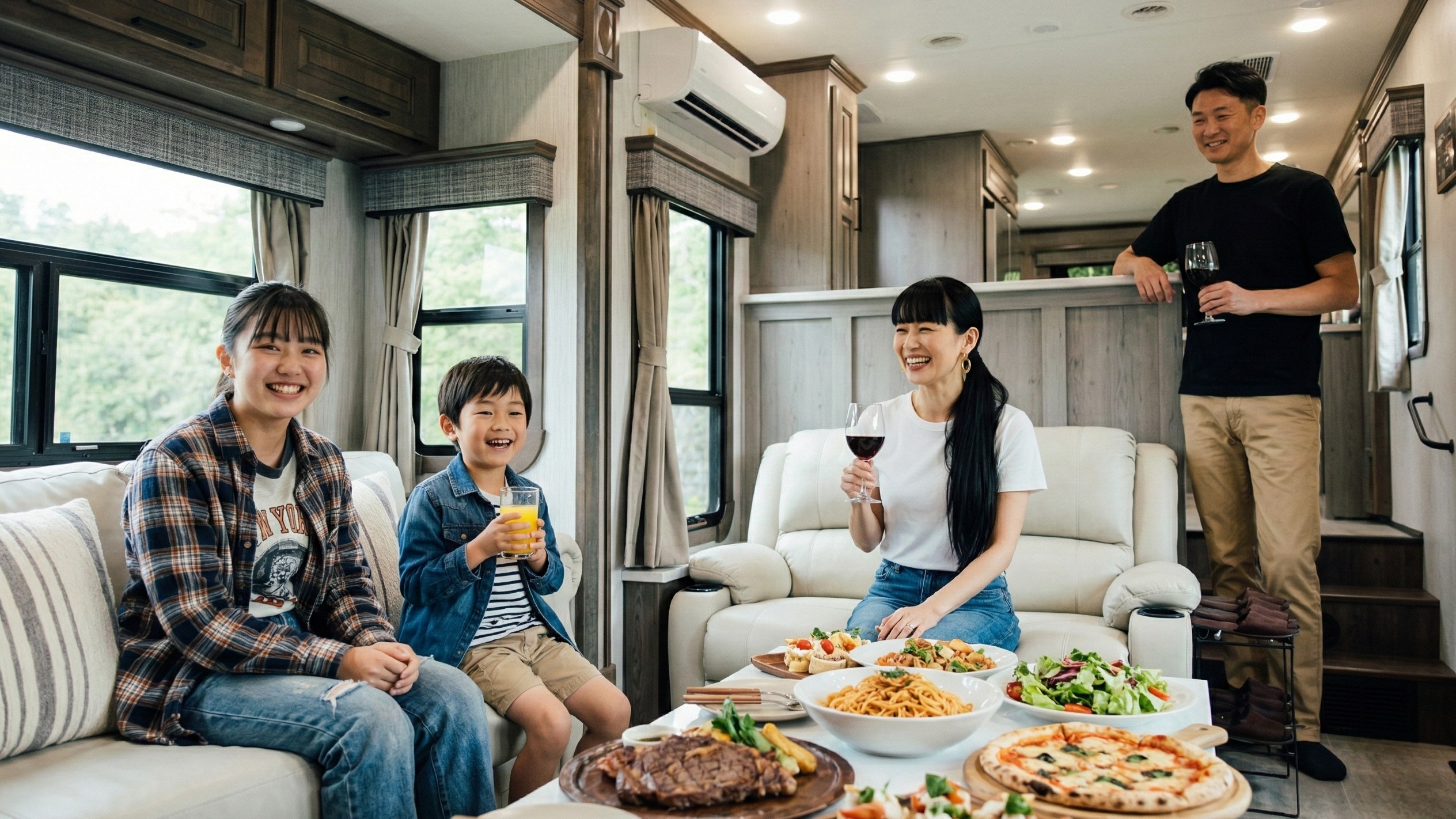 【滞在イメージ】広々としたリビングでホームパーティも楽しい♪