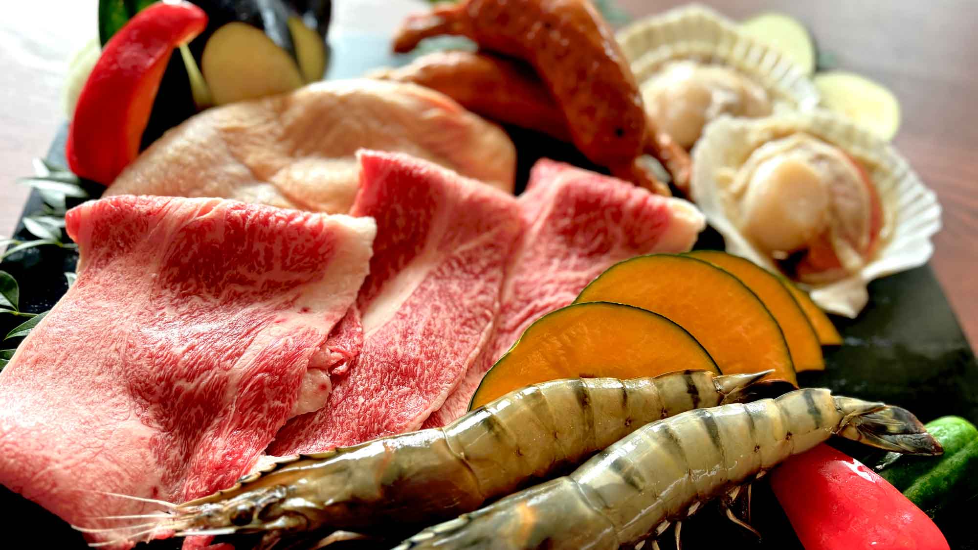 【BBQ／Aセット】お肉や海鮮などいろいろなものを少しづつ食べたい方に♪