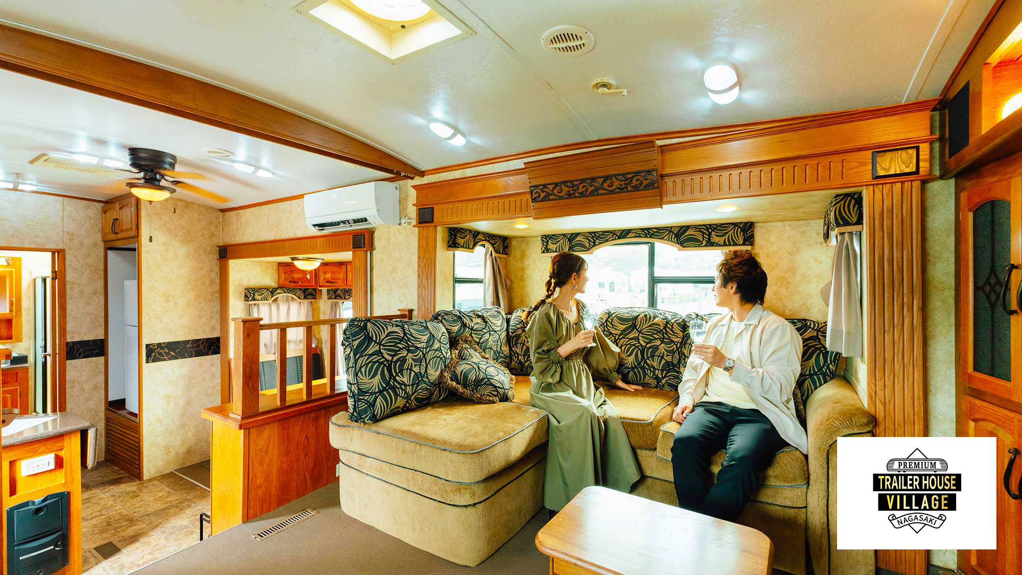 【トレーラーハウス】広々とした落ち着いた空間で過ごすプライベートなひと時をお過ごしください。