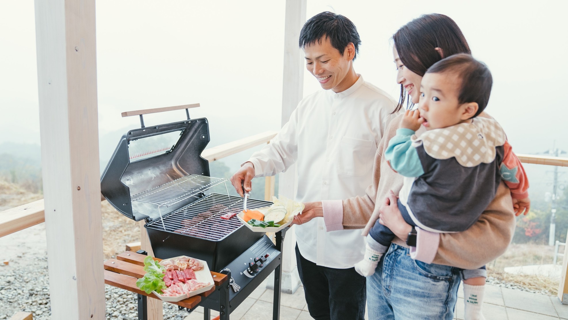 家族で思い出を♪室内焚火×夏休み宿題にも使える工作体験〜ご当地BBQ+大村湾を望むモーニングの2食付