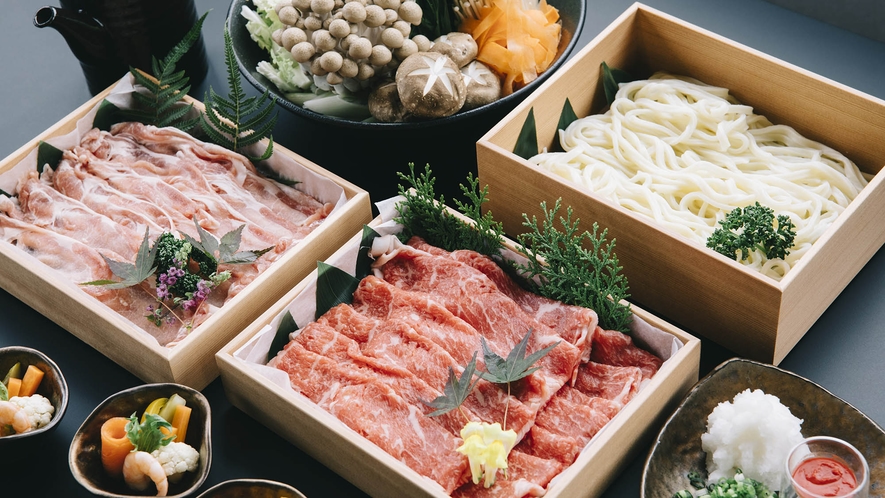 ・【鍋プラン】旨みが詰まった岐阜県産飛騨豚と季節の野菜を使用したしゃぶしゃぶをお楽しみください