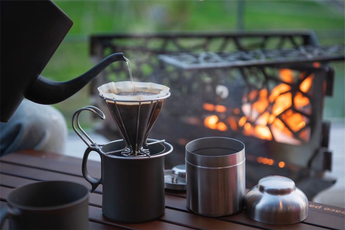 ウッドデッキ焚き火