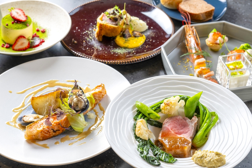 ＜二食付＞夜はさくらポーク＆旬の海鮮付『テロワールフレンチ』＆無料で楽しむ朝の洋食ビュッフェ