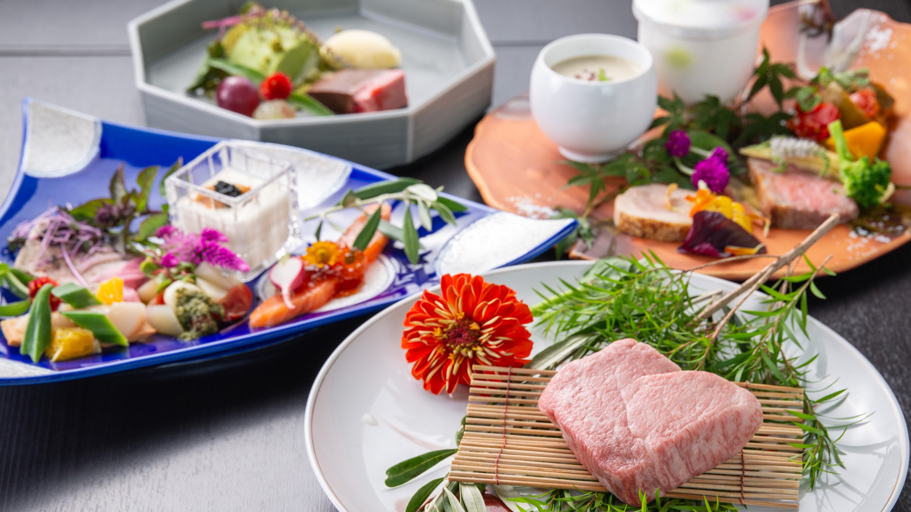 夜は豪華に『フレンチ懐石』♪献立の一例
