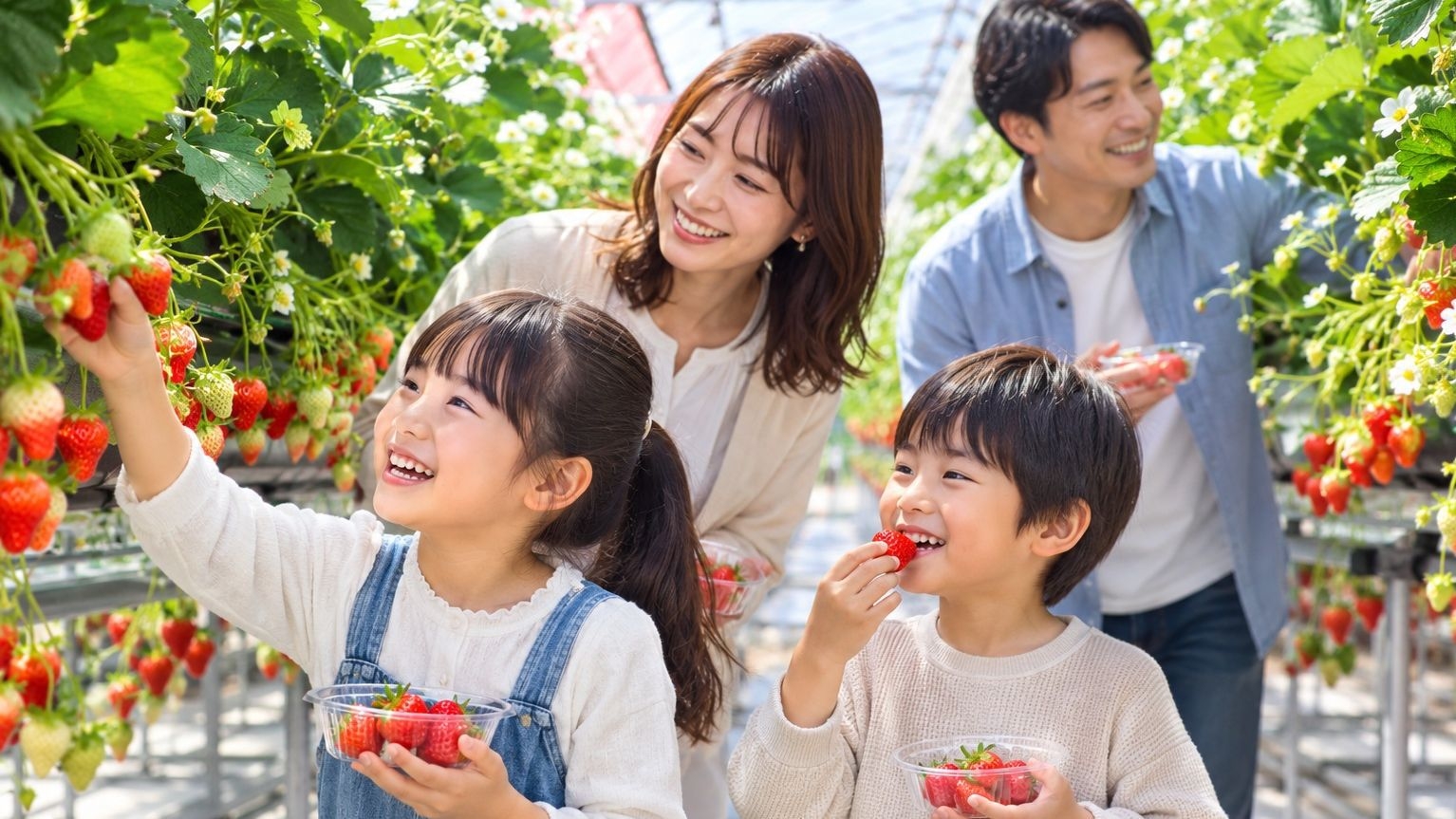 【12/1〜いちご農園OPEN】完熟いちごを摘んでその場で味わう★マリッサベリーファーム