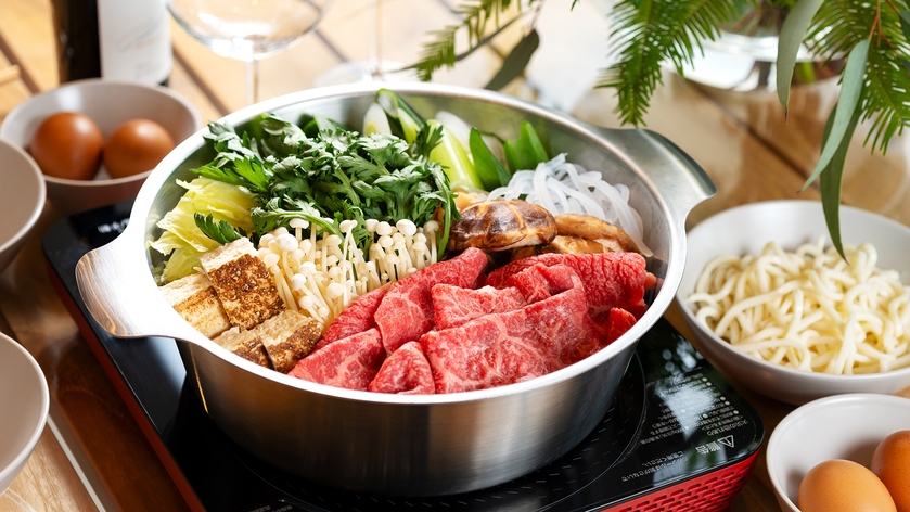 【夕食付】福井県のブランド牛『若狭牛』すき焼きプラン／海の見えるプレミアムなプライベートバケーション