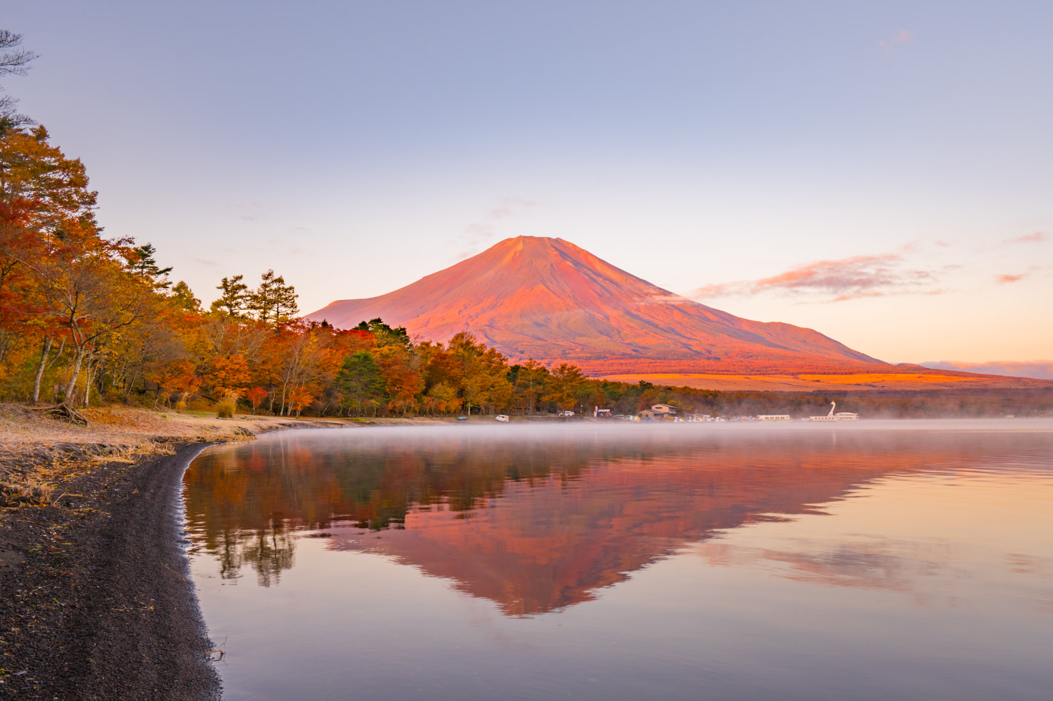 夕暮れの富士山