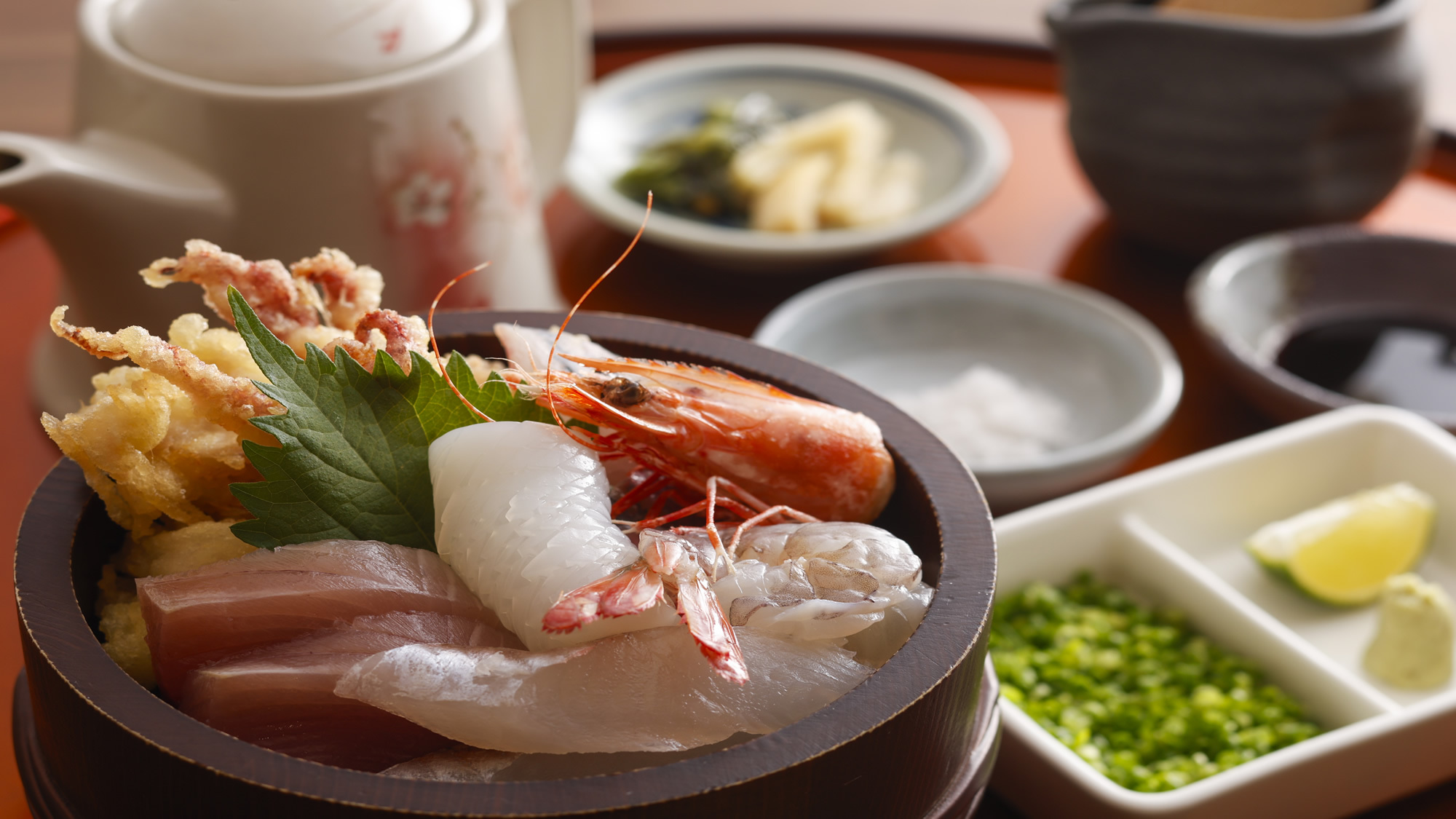 【万福の旅】【1泊夕食】夕食は、山口県ご当地グルメ 仙崎海鮮まぶし膳 ☆夕食のみプラン！！