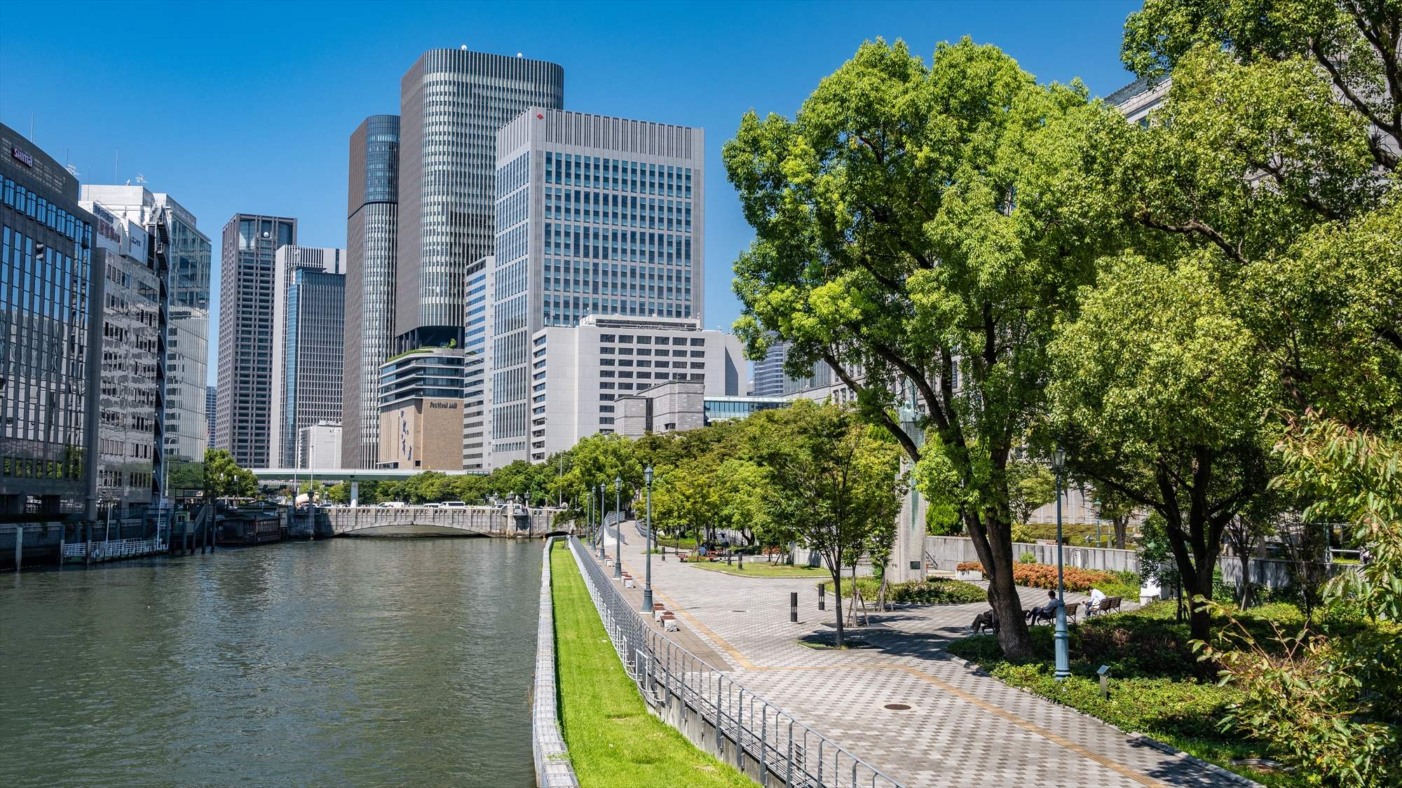 ◆中之島公園　｜大阪の中心に位置する緑に囲まれた公園で、春と秋には色とりどりのバラが咲き誇ります。