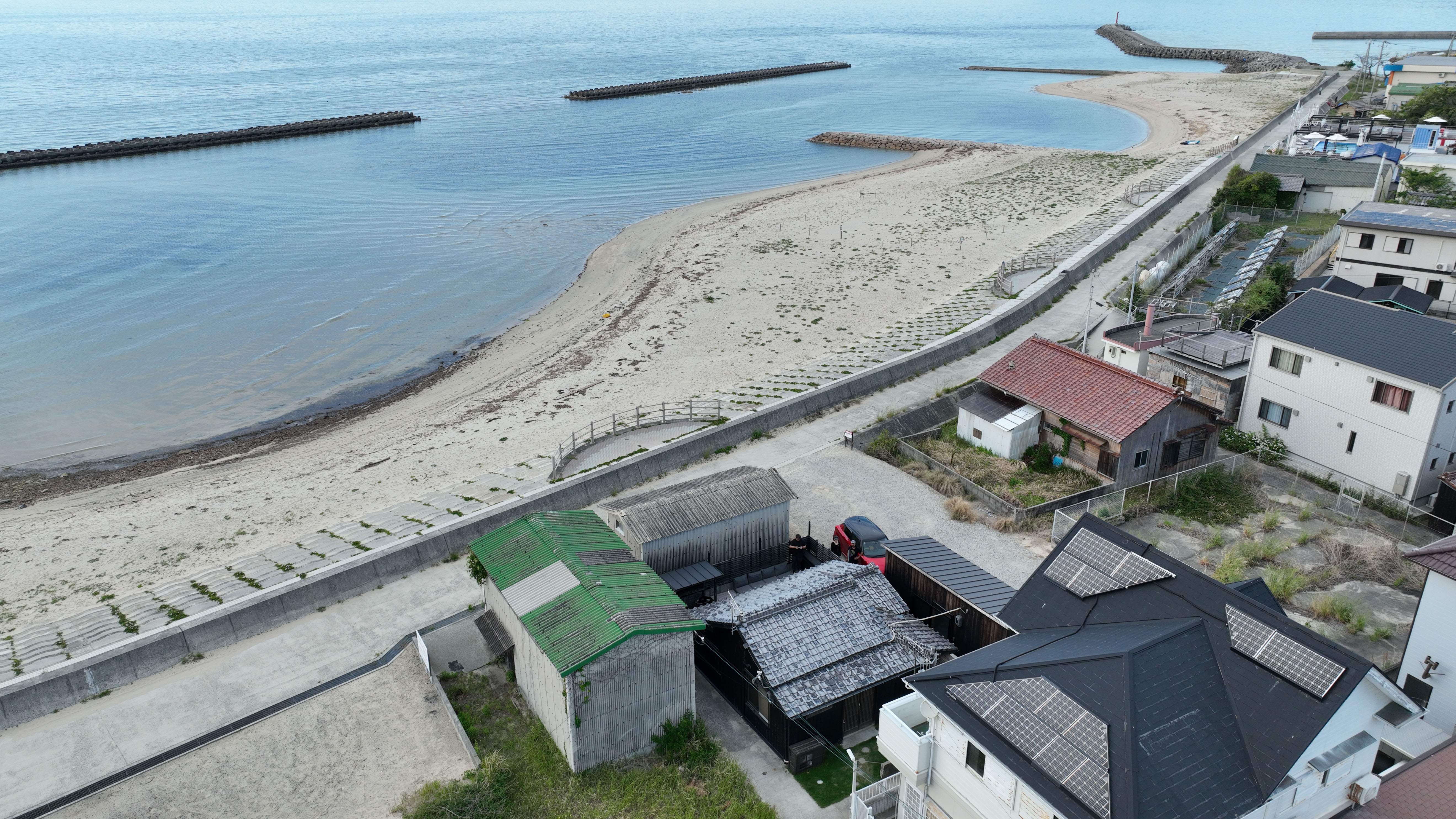 宿の目の前の海水浴場