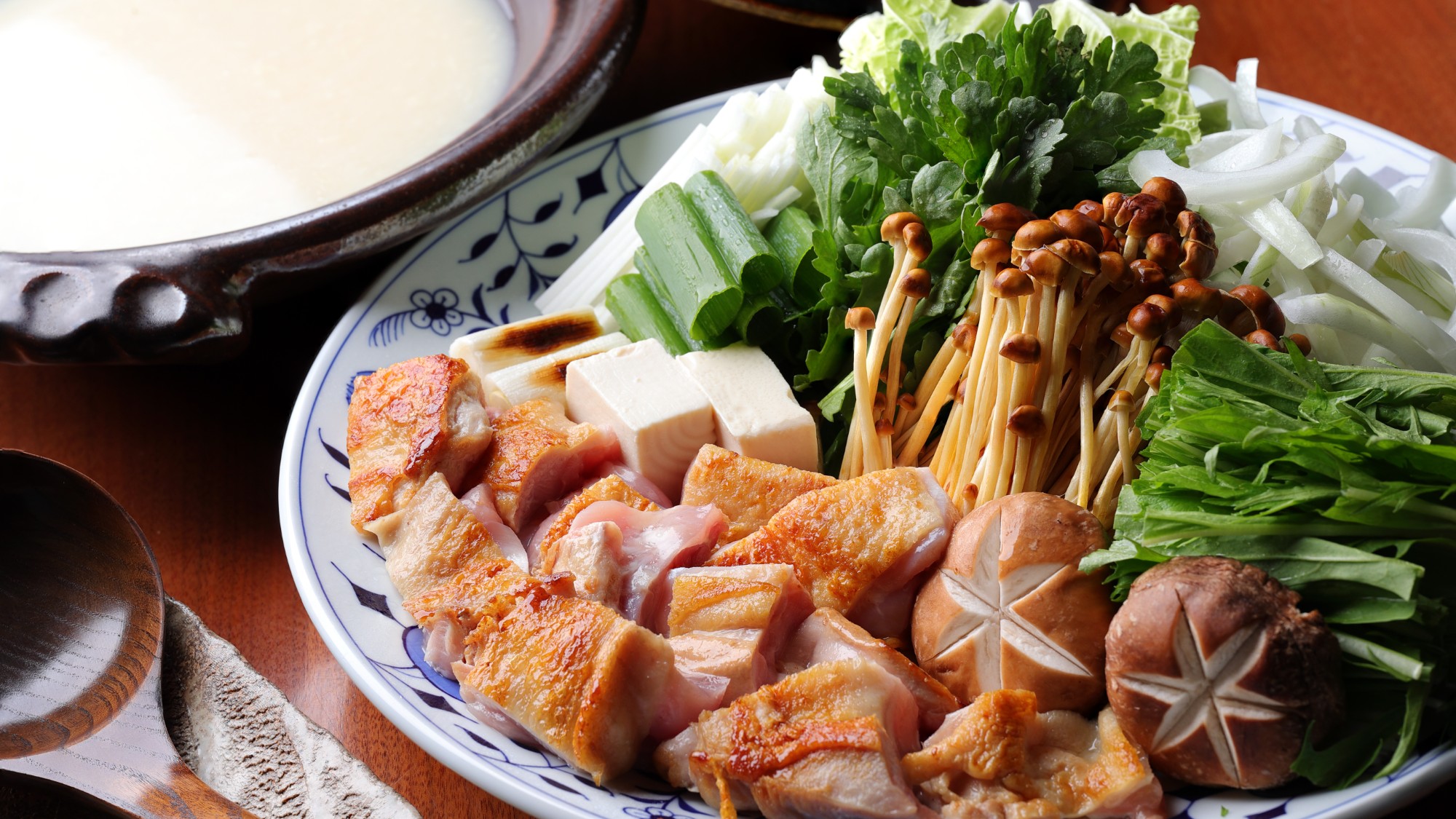 静岡地養鶏豆乳白湯鍋食材イメージ