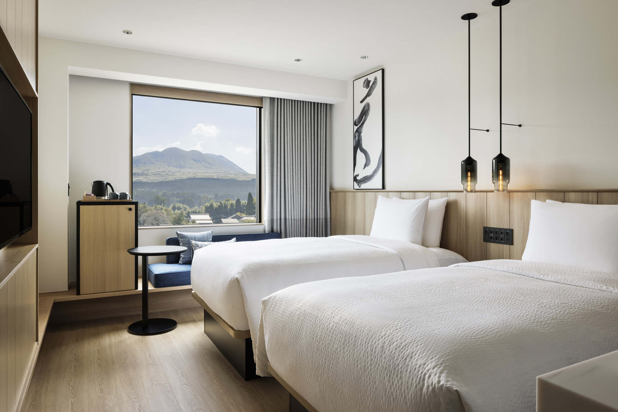 【禁煙】ツインルーム　25平米/ベッド幅120cm×2台