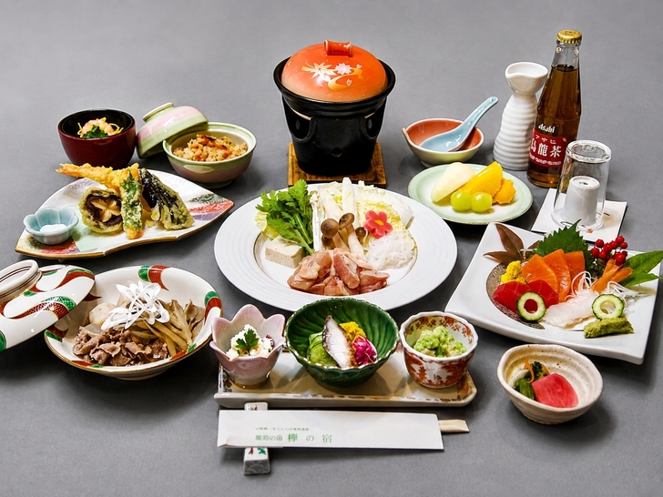 昼の部＜日帰りプラン＞７〜１６名用・山形鶏チーズ豆乳鍋！ちょっぴり贅沢に温泉満喫コース