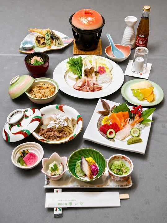 夜の部＜日帰りプラン＞７〜１６名用・山形鶏チーズ豆乳鍋！ちょっぴり贅沢に温泉満喫コース