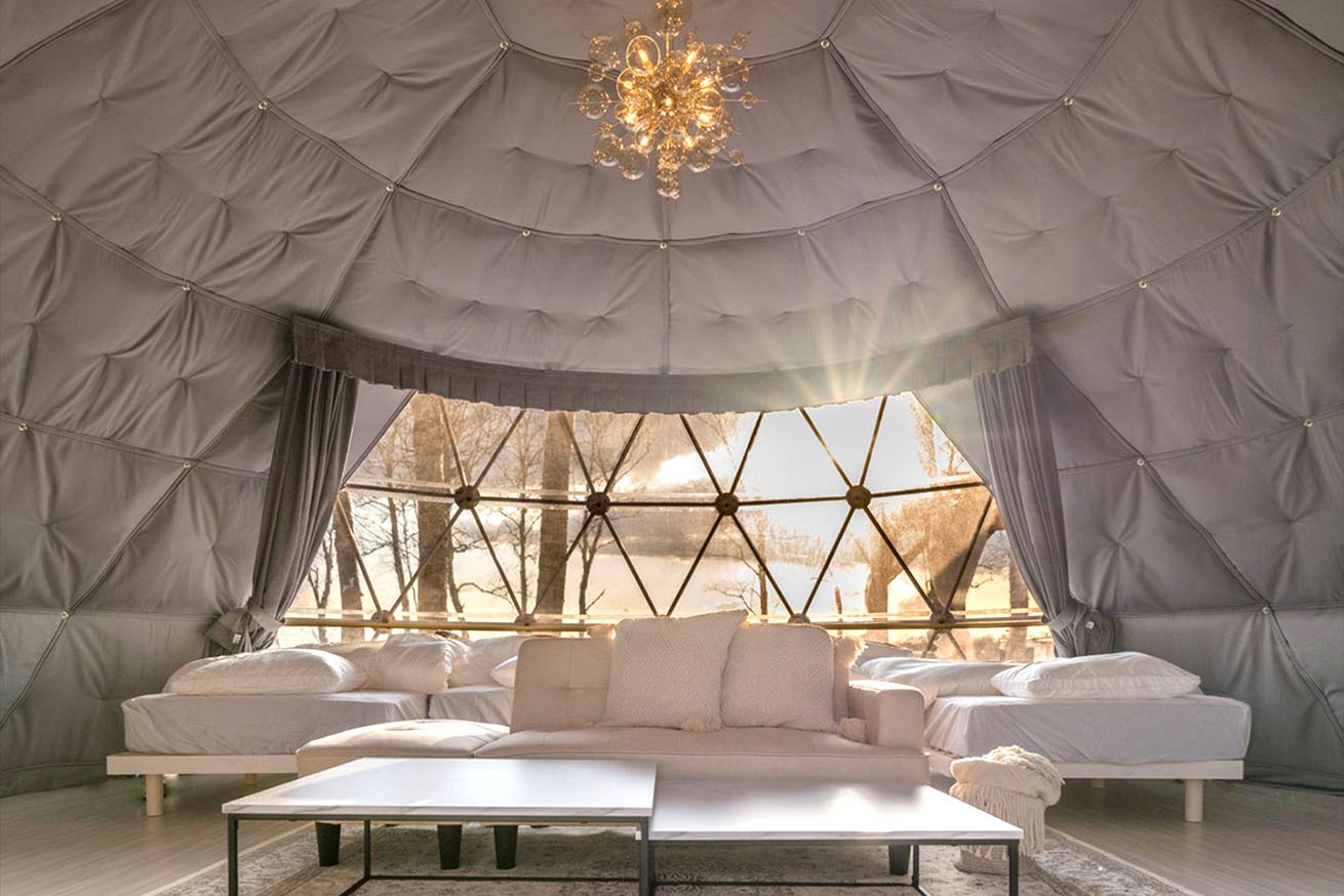 ＜素泊まり＞わんちゃんと泊まれるドーム型テント・全室天窓仕様のバレルサウナ付き！