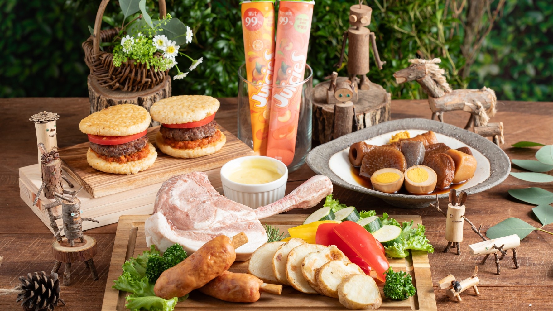 【15％OFF】【楽天スーパーSALE】ライスバーガー×豚トマホーク豪快BBQプラン