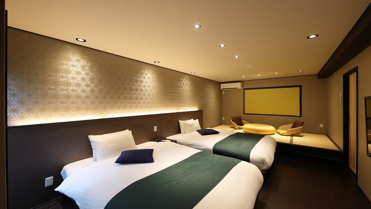 【1階】ツインルーム ミニキッチン&テラス付 WiFi完備