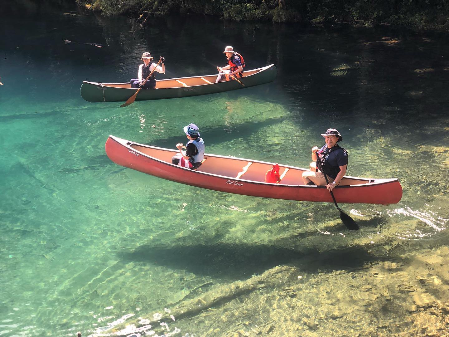 菅沼でのカヌー体験