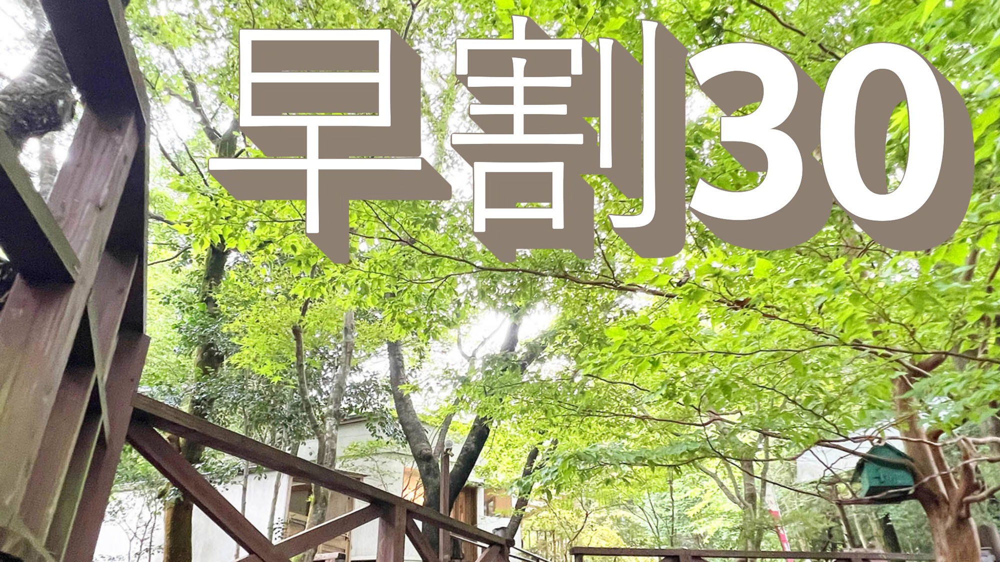【さき楽30】【素泊まり】ゆったりとした時間が流れる森の中で日頃の疲れを癒す森林浴はいかがですか？
