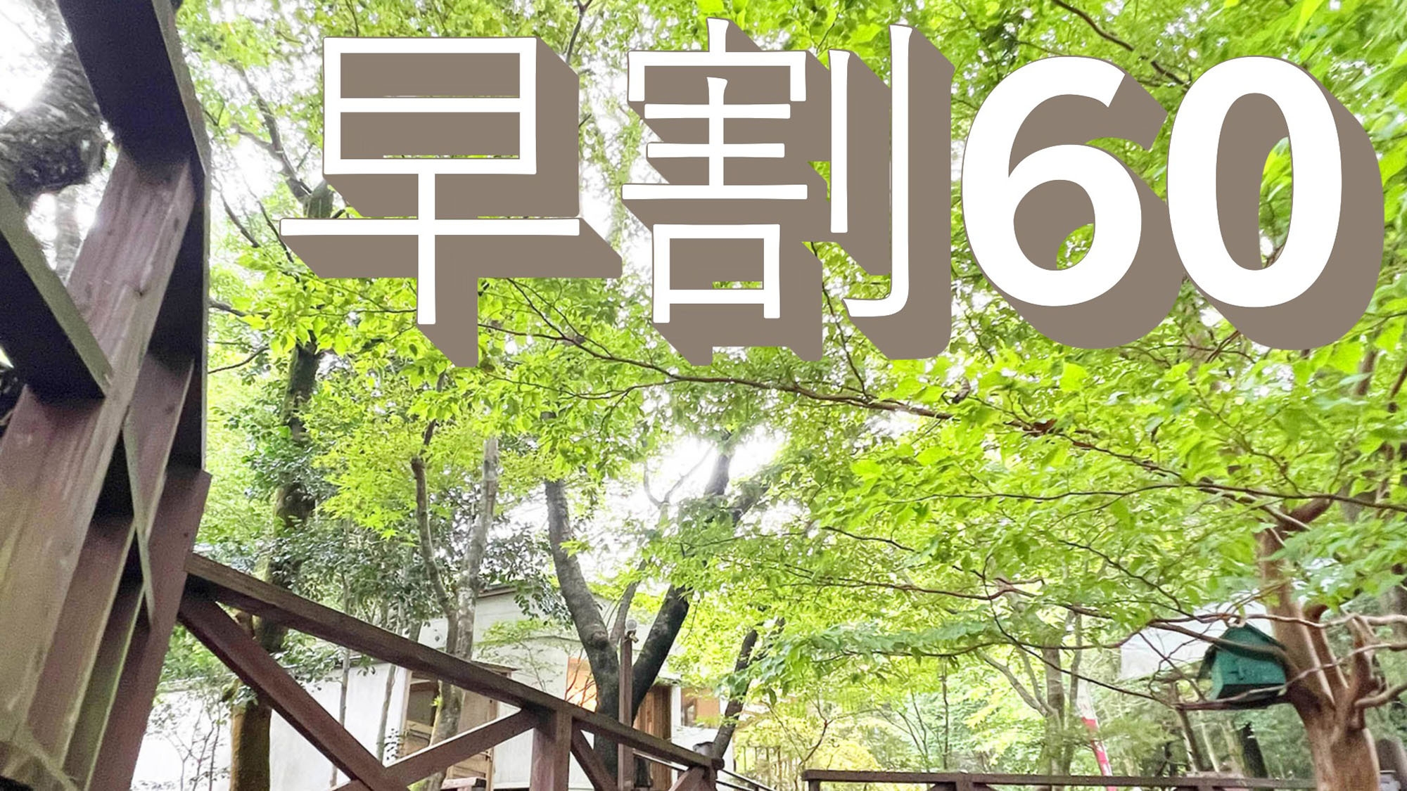 【さき楽60】【素泊まり】ゆったりとした時間が流れる森の中で日頃の疲れを癒す森林浴はいかがですか？