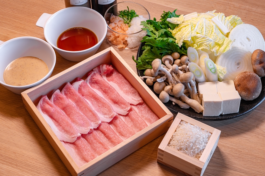 冬限定2食付【茶美豚しゃぶしゃぶと島野菜の鍋プラン】