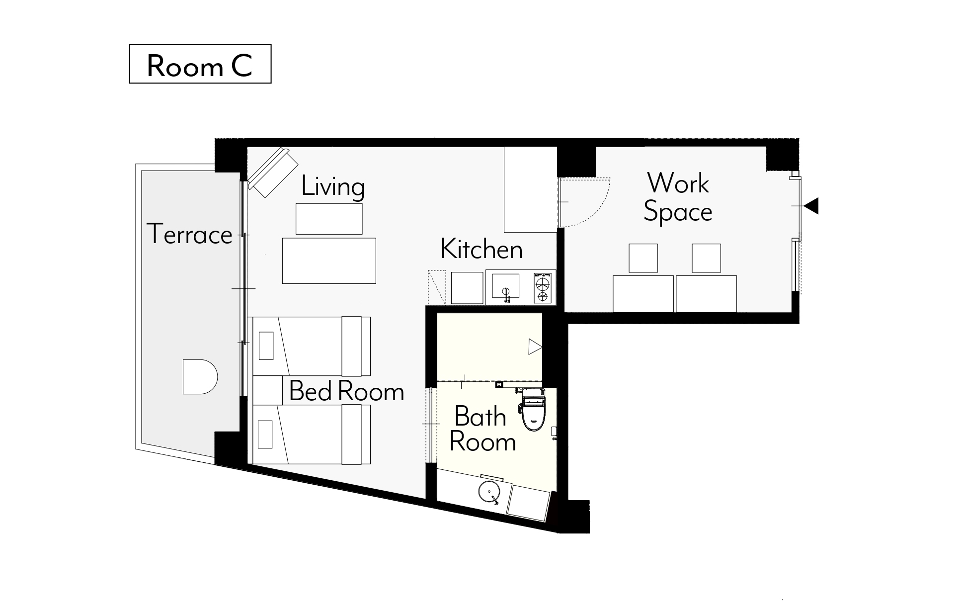 Room 3C 間取り図