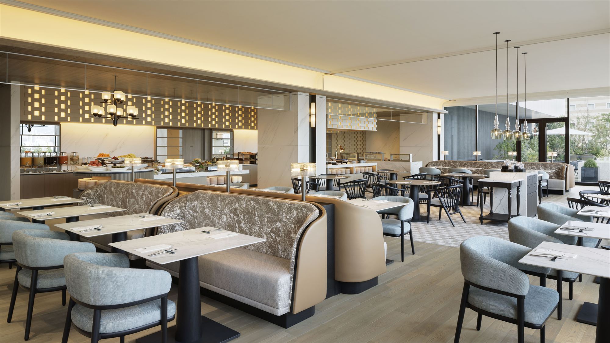 オールデーダイニング「Harbella」朝食会場　室内