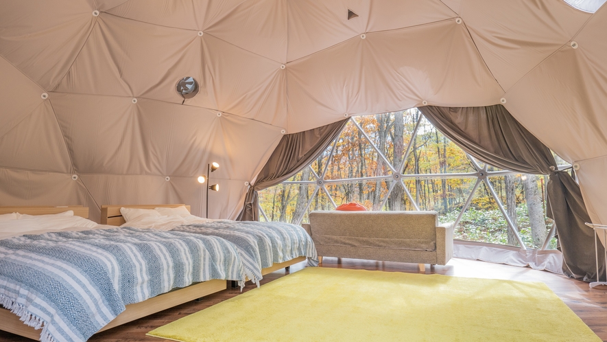 広さは約40平米!全天候型グランピングドームテント