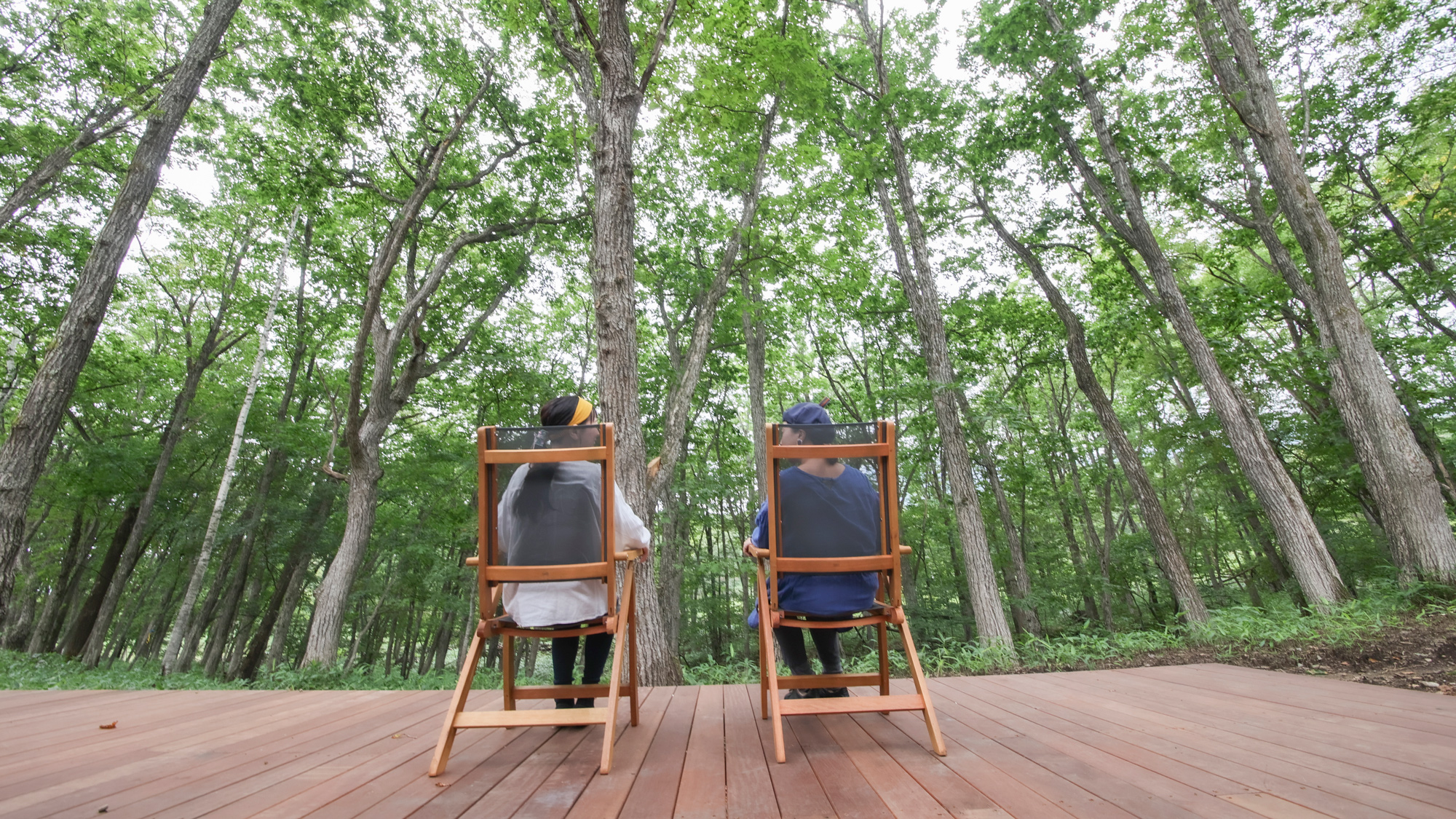 豊かな自然に囲まれたウッドデッキ